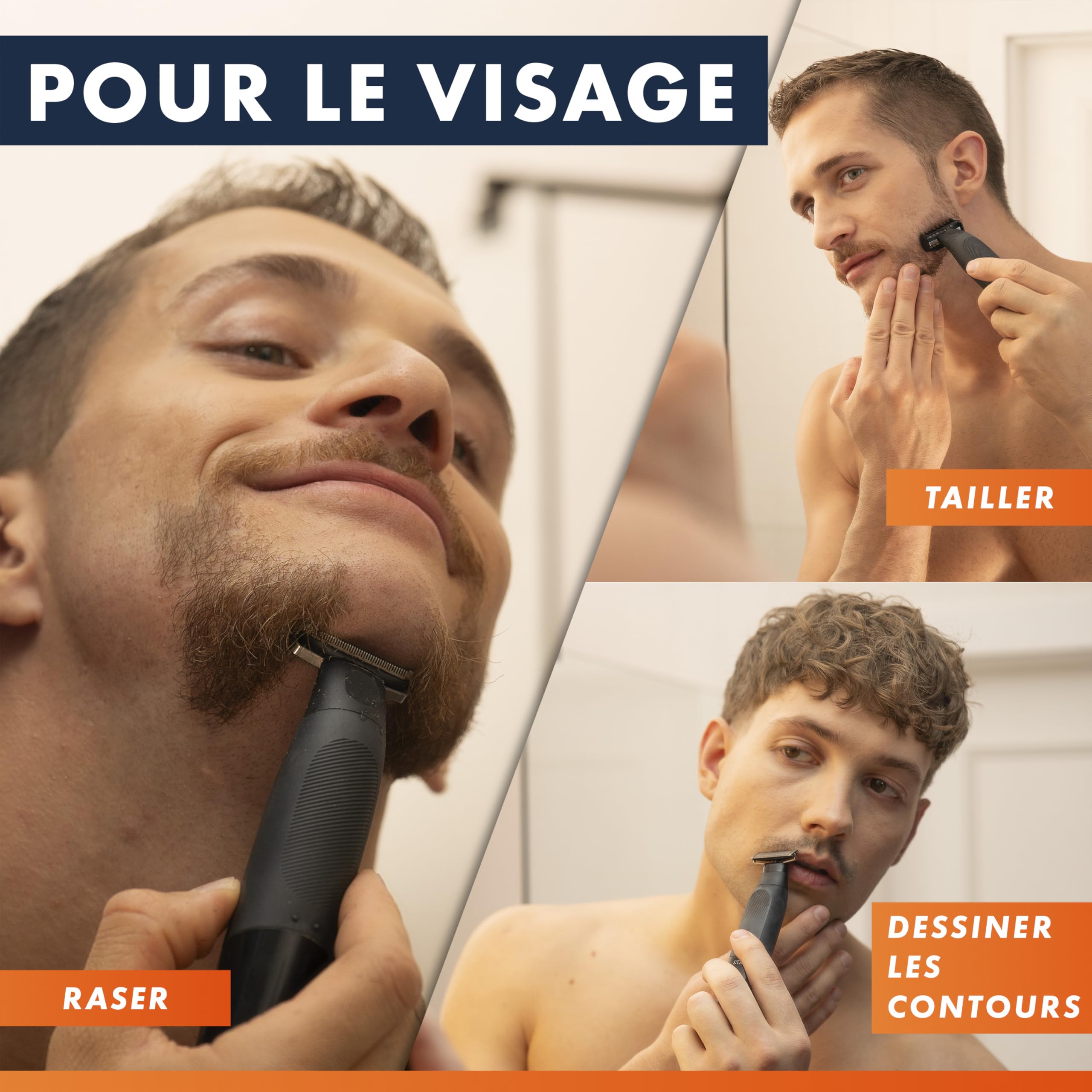 Gillette Tondeuse et Rasoir Electrique Homme Fusion One Tout-en-Un, 3 + 2 | Hybride pour le Rasage Corporel et du Visage, Etanche, sans Fil, Tête Pivotante, Accessoires Barbe et Corps