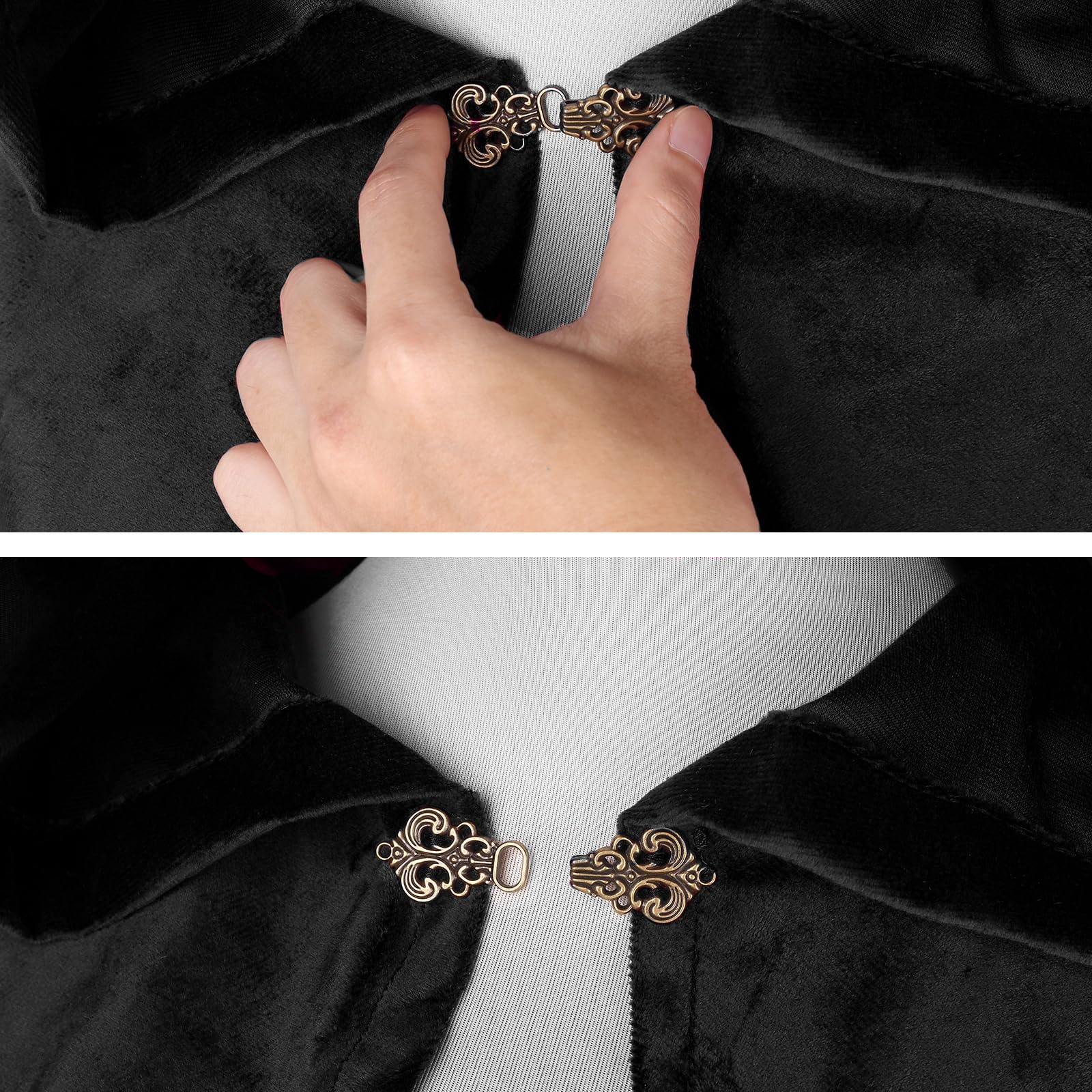 maxToonrain Costume medievale con cappuccio, mantello con cappuccio, stile vintage, gotico, strega, vittoriano, per Halloween