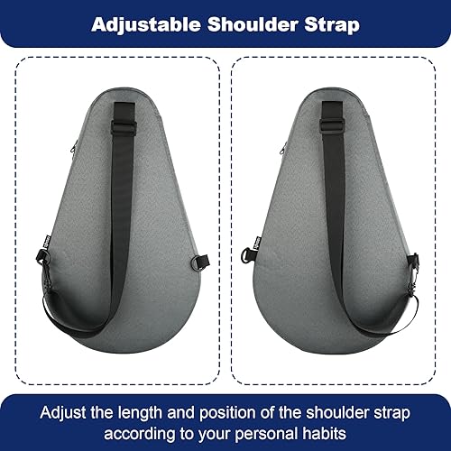 Miniatura 19 de Cosmos Bolsa para raqueta de pádel, bolsa de almacenamiento para raqueta de pádel, bolsa de transporte con bolsillo de malla para 2 paletas, botella