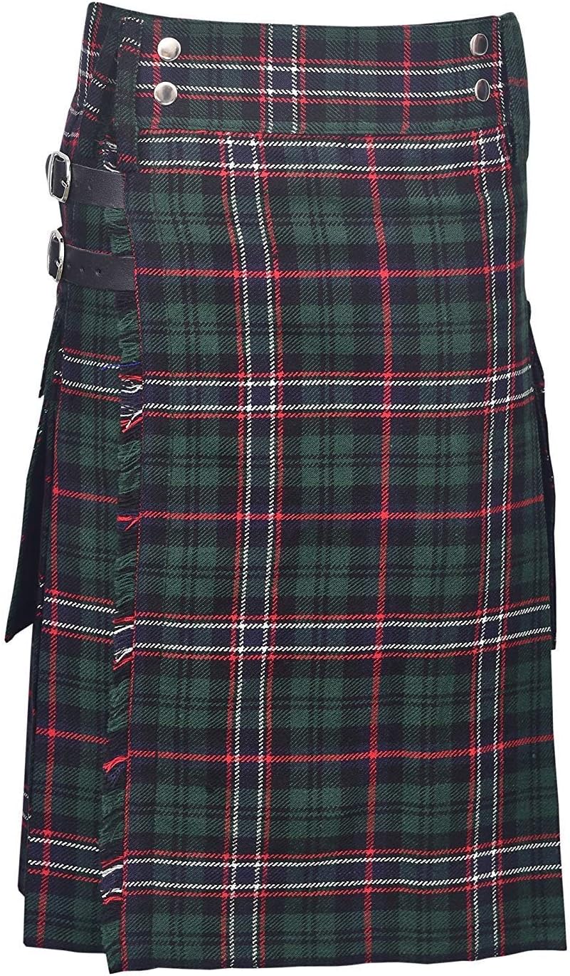 SHYNE KILTS U.KNational Scottish Men's Fashion Sport Scottish Utility Skirt Luxury Kilt Adjustable Sizes Pocket Kilt
