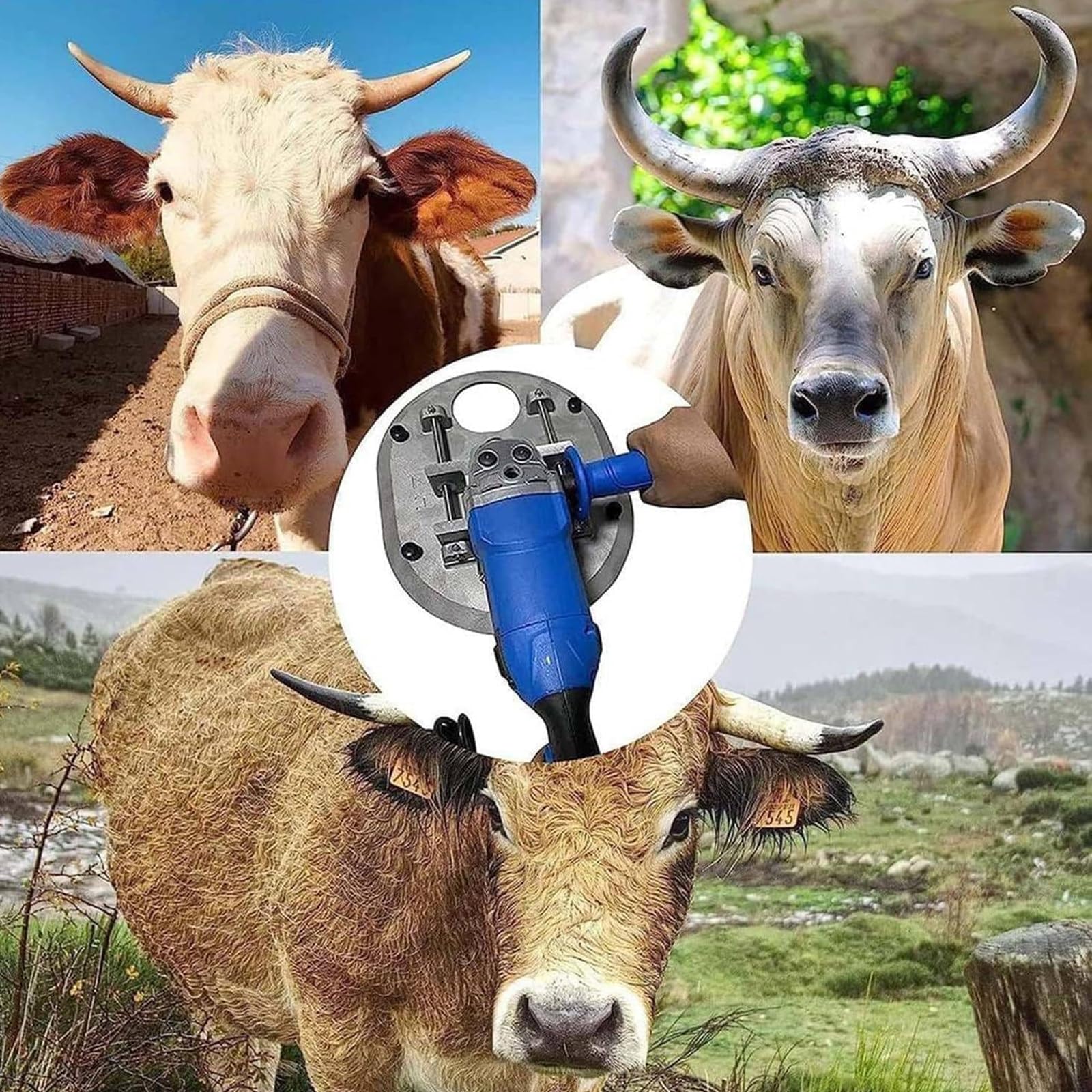 Dehorner elettrico per bovini e ovini, resistente alle alte temperature, con interruttore di sicurezza e testa di taglio da 225 mm, per bestiame e allevamento