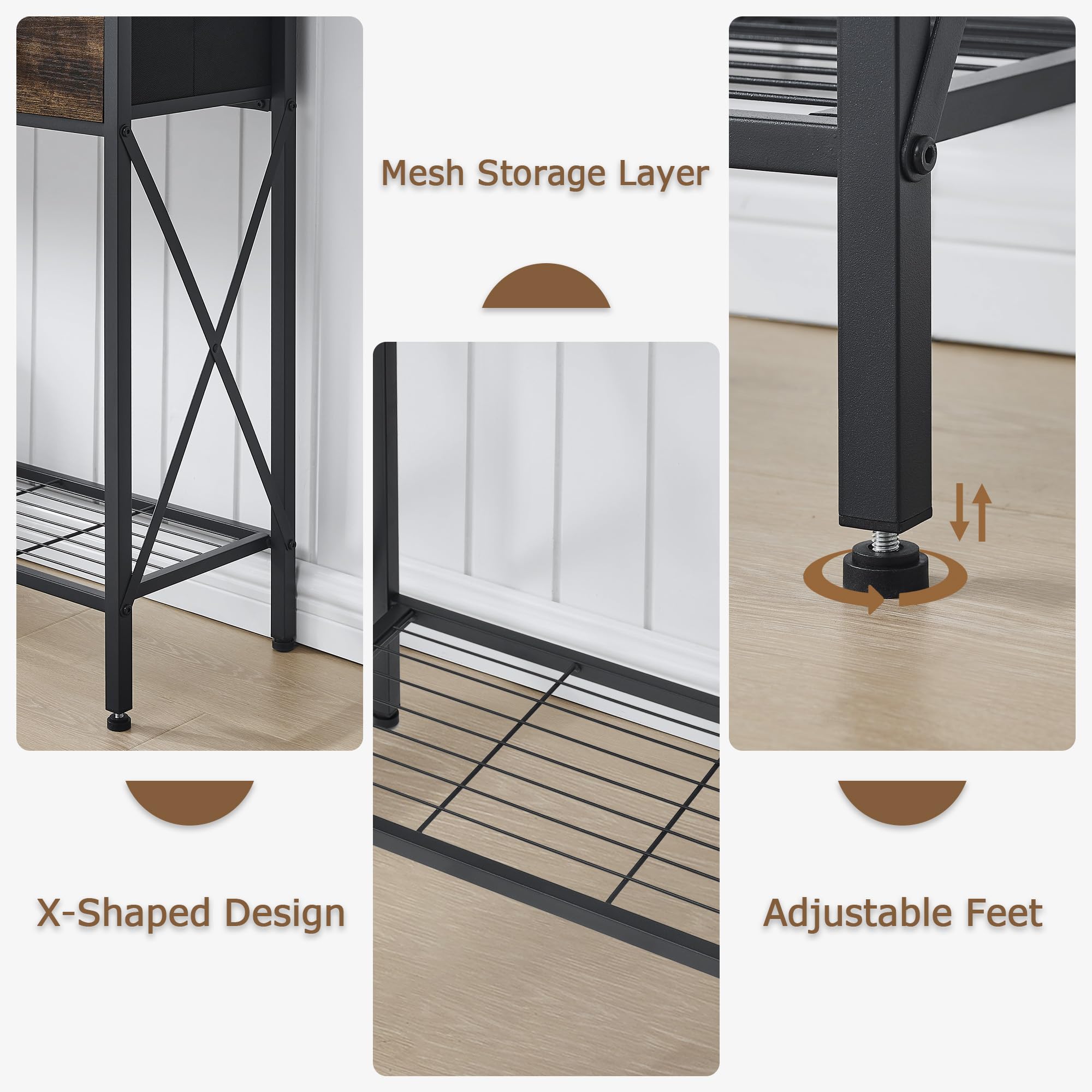 FAVOOSTY Mesas de Consola, Mesa de sofá con 2 cajones y estantes de 1 Nivel, Mesa de Pasillo de Madera, 101.00 × 29.50 × 76.50 cm para Pasillo, salón, Dormitorio