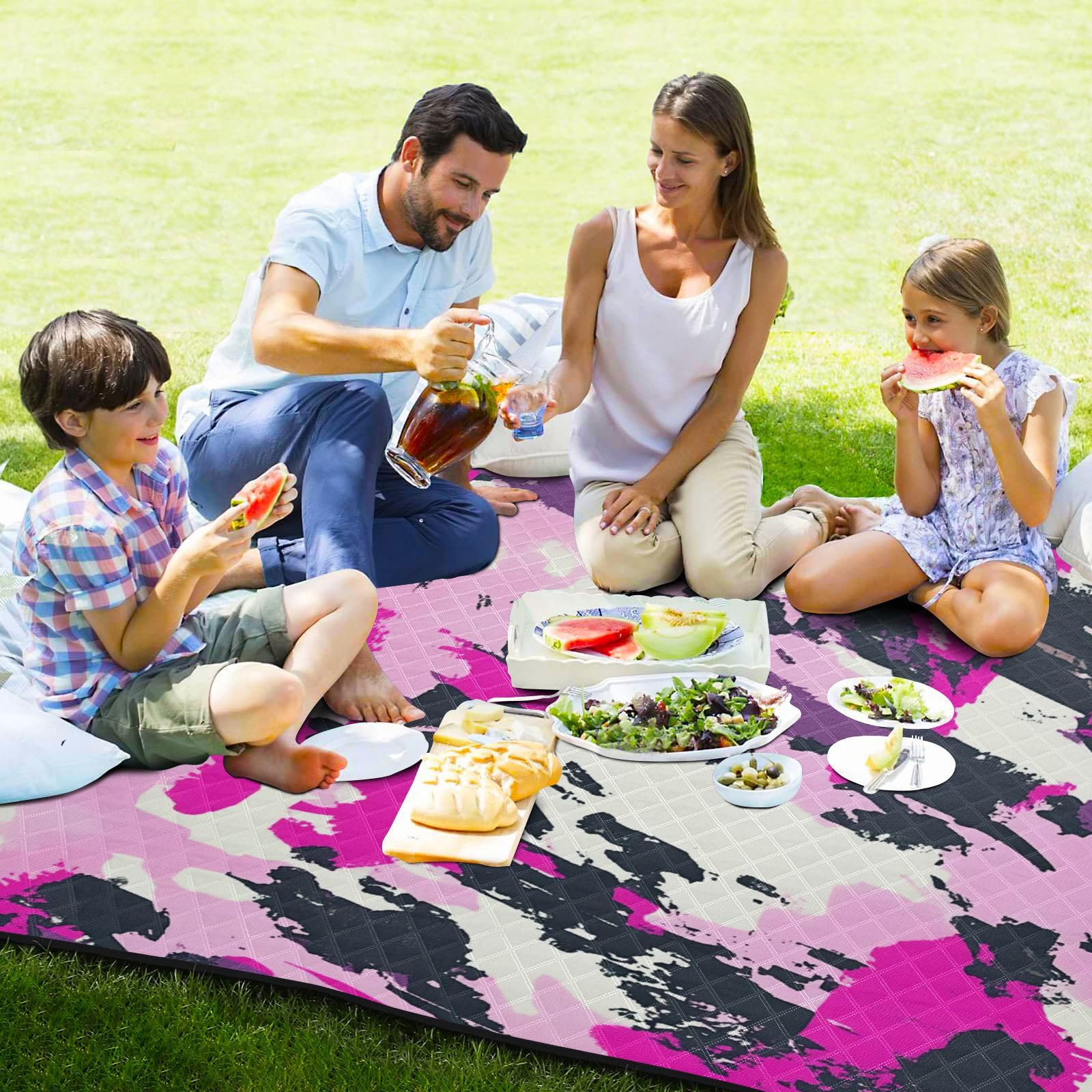 Army Hot Pink Camouflage Outdoor BlanketPackableOutdoor PartyBeach Matfor Ground