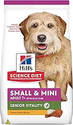 Ração Hill's Science Diet Vitalidade Sênior Pequenos e Mini para Cães Idosos Sabor Frango - 1.5kg