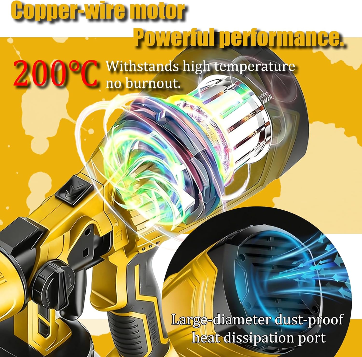 Airless Paint Sprayer for House Painting/Furniture,Cordless Paint Spray Gun with 2X3.0Ah Battery,4-Nozzle 3-Pattern Electric HVLP Mini Handheld Paint Sprayer 1L Container Portable Pistola para Paint