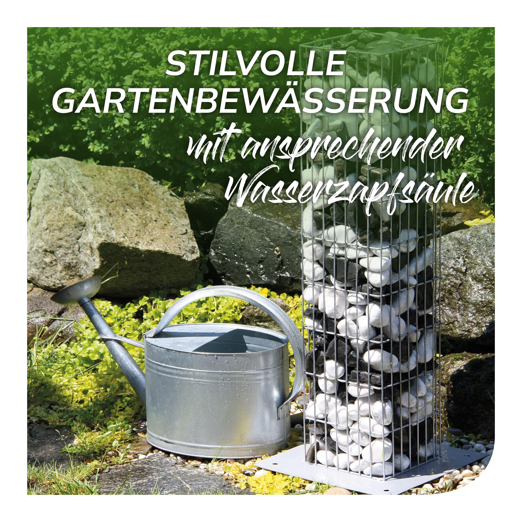 bellissa Gabionen-Wassersäule Metall 90x16x16 cm