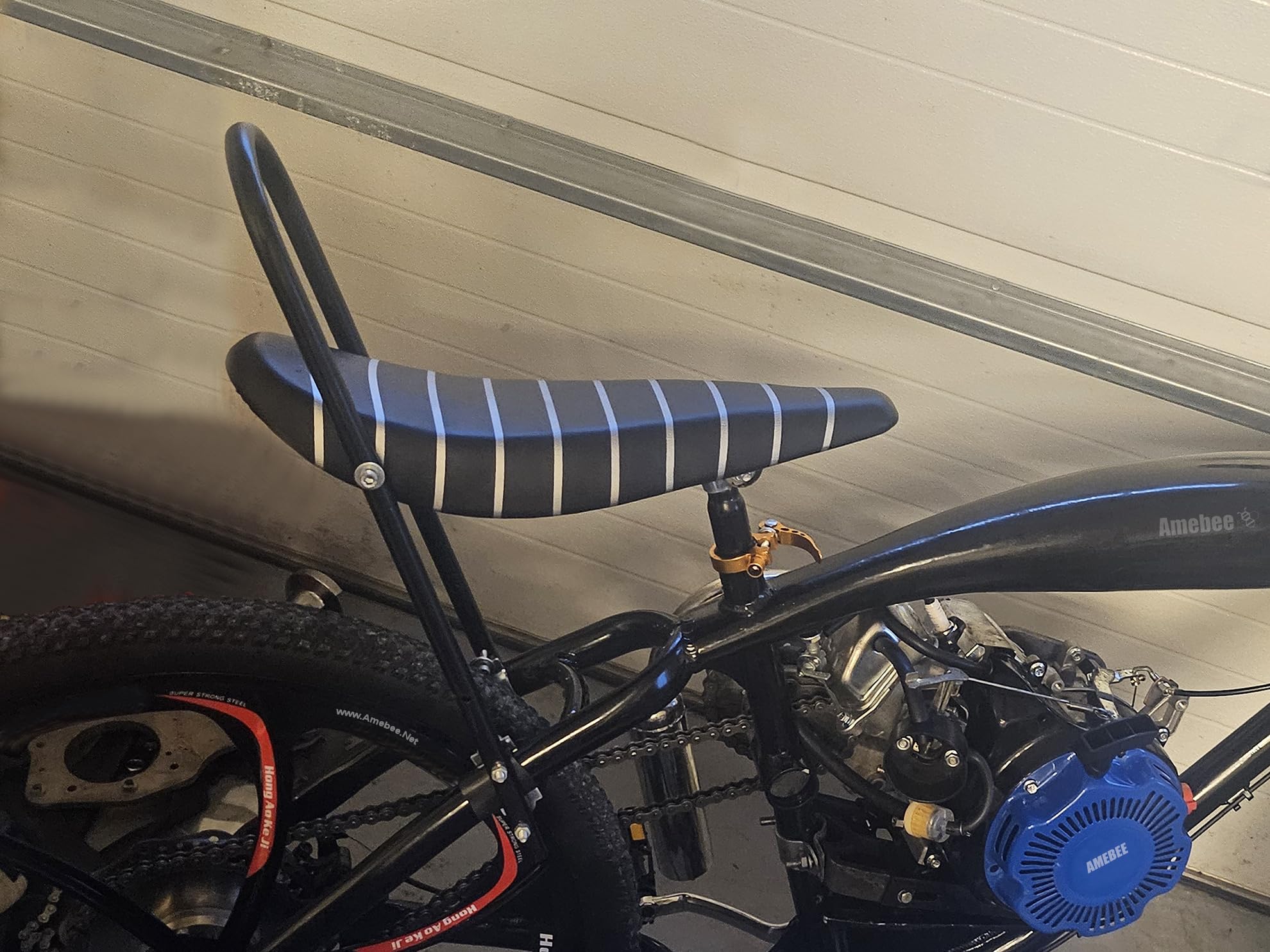 Bicycle Saddle Seat Long Bike Seat Banana Bike Seat 26in Bicycle Seat with U Bracket Bar Equipped Bike Engine Kit Parts Bicycle Fitting Seat Replacement (Saddle Set Standard)