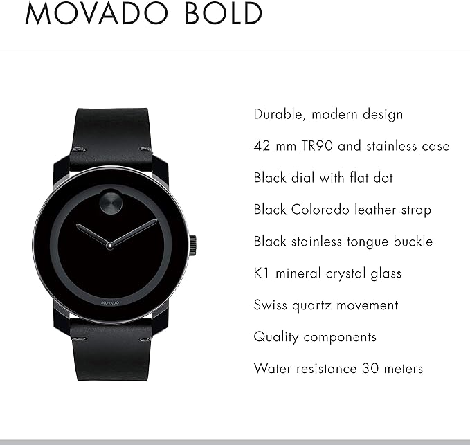 black movado bold