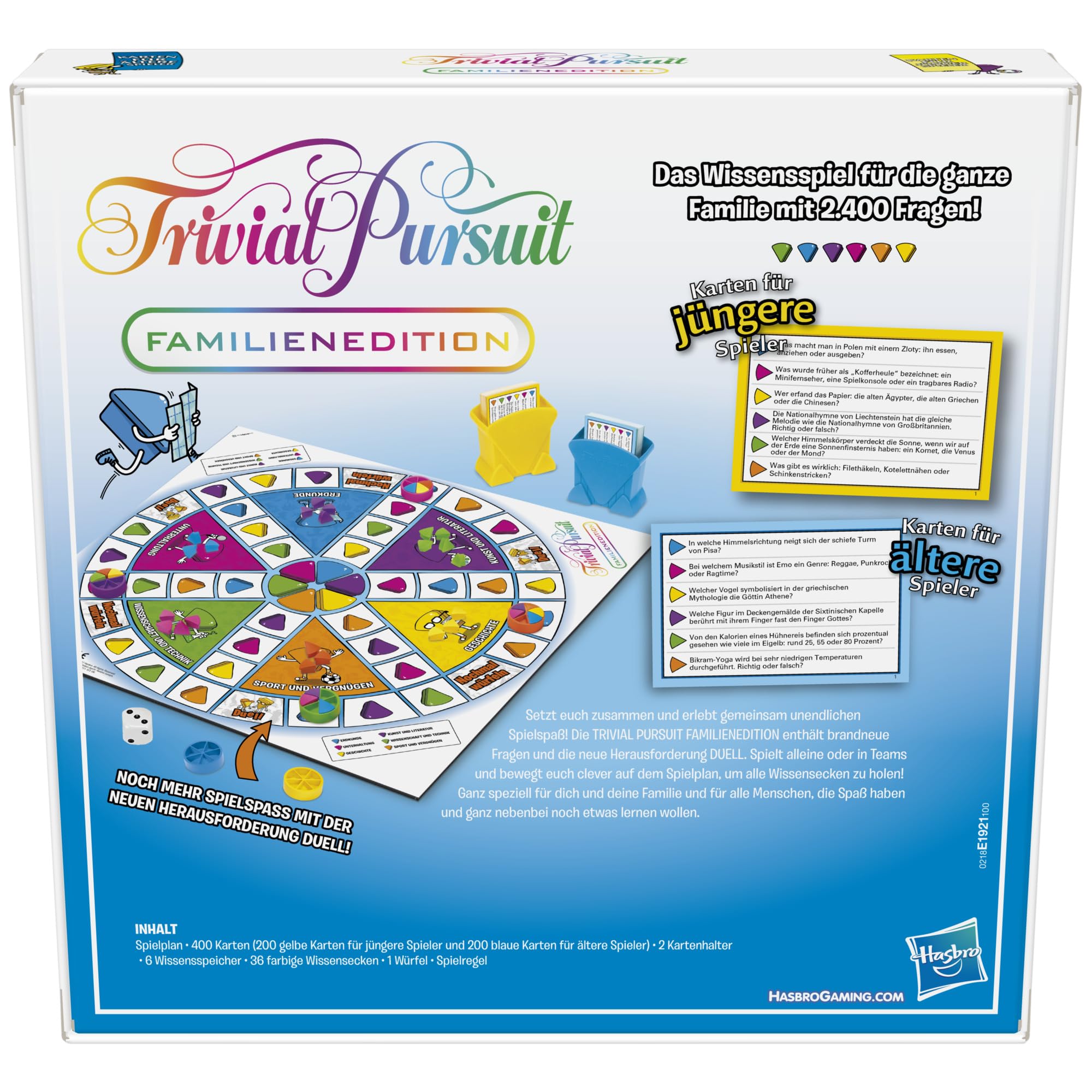 Hasbro Gaming E1921100 Trivial Pursuit Édition Famille Jeu de Table (Version Allemande)