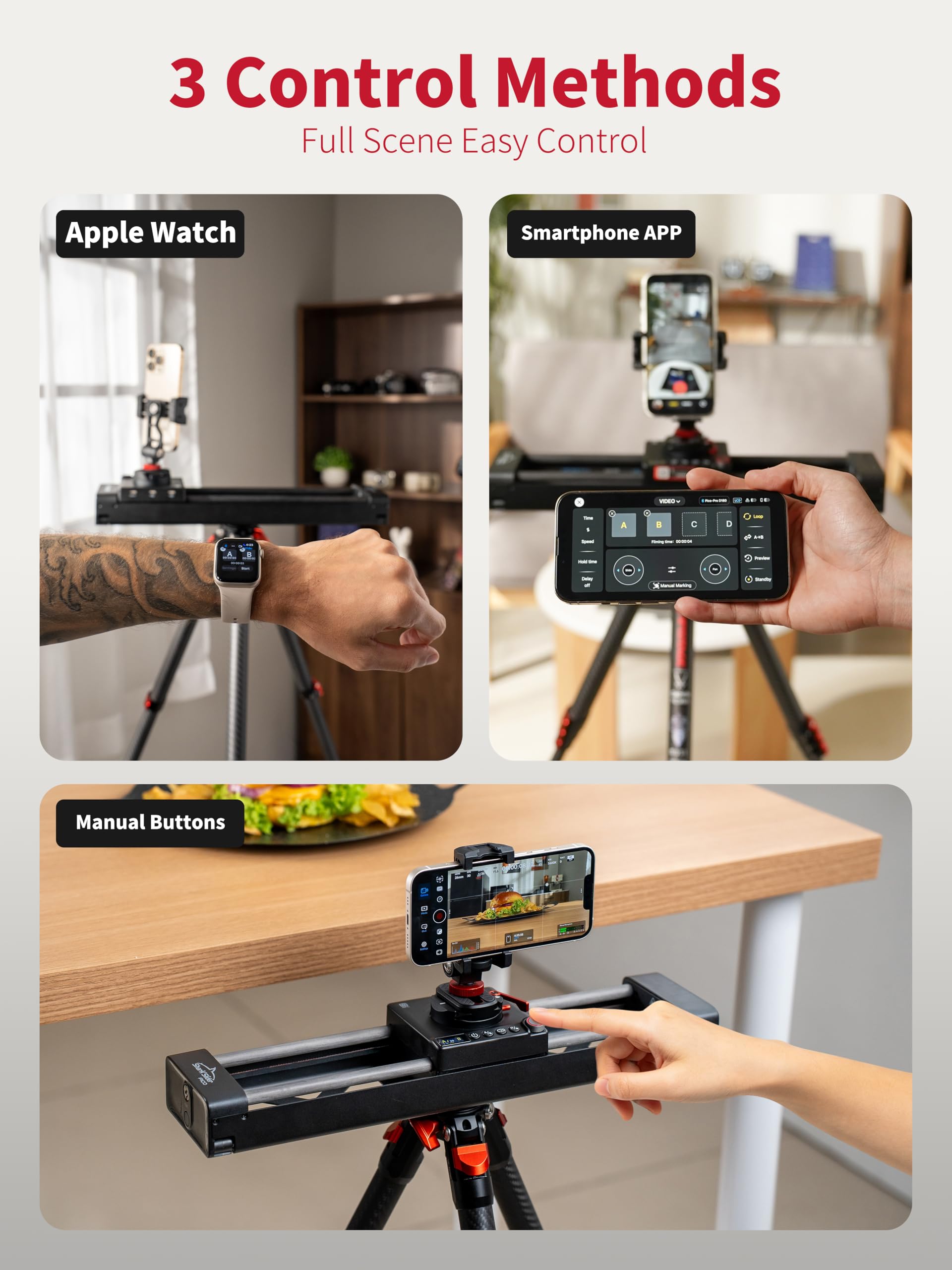 IFOOTAGE Pico Motorisierter Kameraschlitten, 2-Achs-Schlitten mit 360°-Drehung, NFC, APP-Steuerung, Zeitraffer, Stop-Motion, Kompatibel mit DJI Pocket 3/Action 5/6, für Vlog,Videoaufnahme