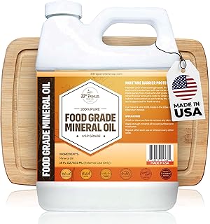 Food Grade Mineral Oil (16 Oz) | Food Safe Cutting Board Oil for Butcher Blocks, Salad Bowls, Charcuterie | Kitchen Countertops Conditioner - Works on Wood, Marble, Granite, Soapstone | 16 OUNCES