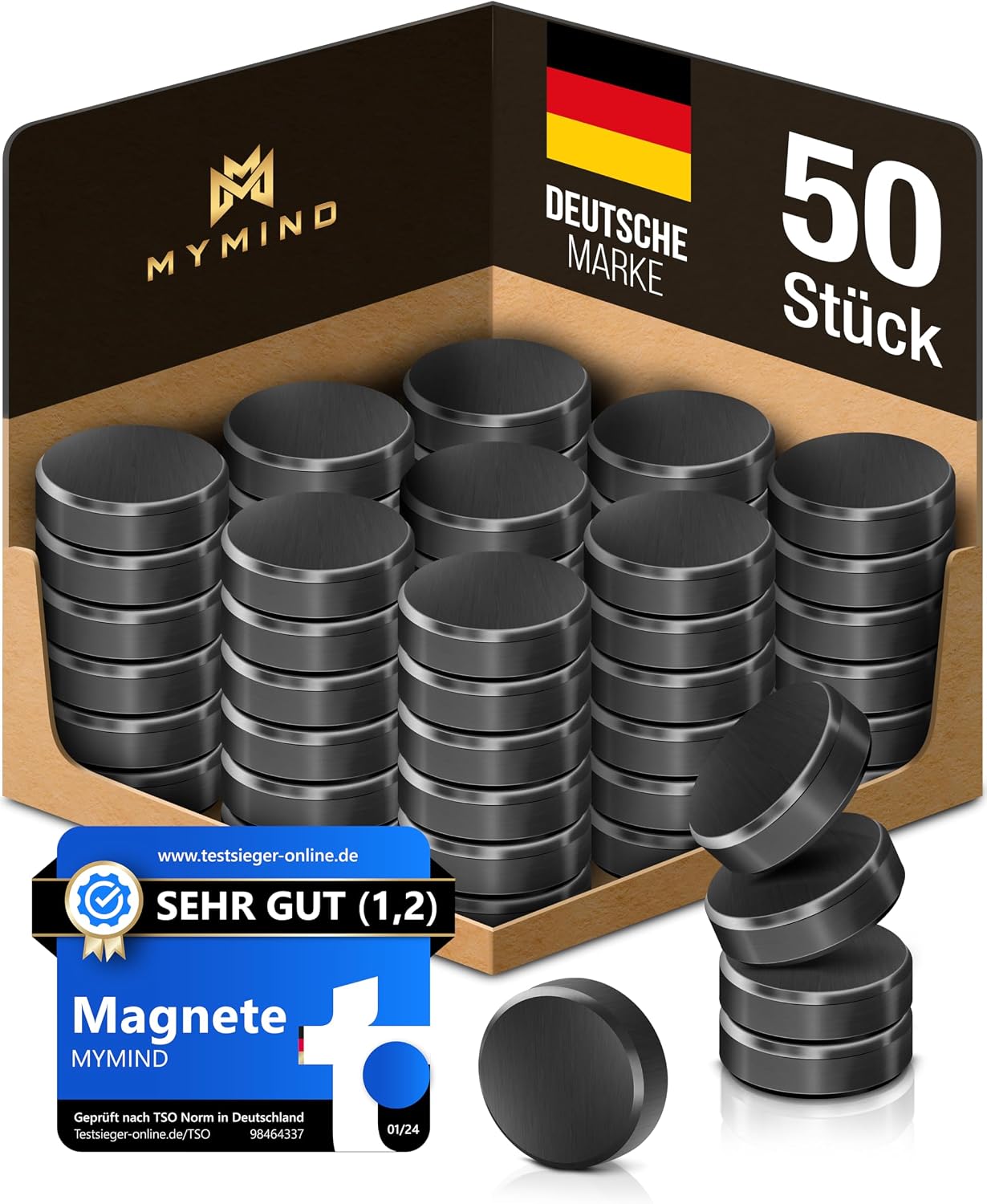 MYMIND® Magnete für Magnettafel [EXTRA STARK] - 50x Starke Magnete für ...