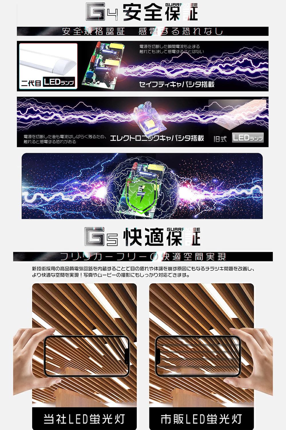Amazon | 【HIKARI】LED蛍光灯 120cm 従来3列型より電気代25%カット
