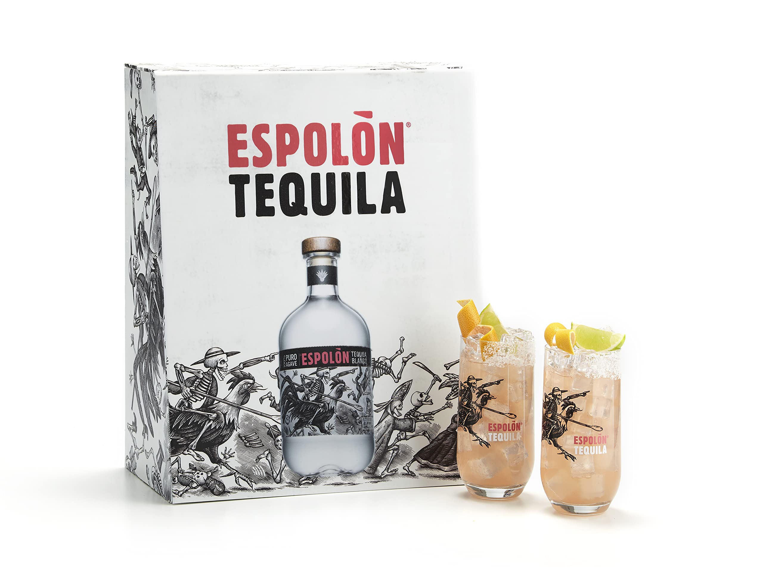 Espolòn Kit Tequila per Paloma: Espolòn Tequila Blanco 70 cl; 2 Bottigliette di Soda al Pompelmo Rosa Thomas Henry 20 cl; 2 Bicchieri Highball e 1 Jigger