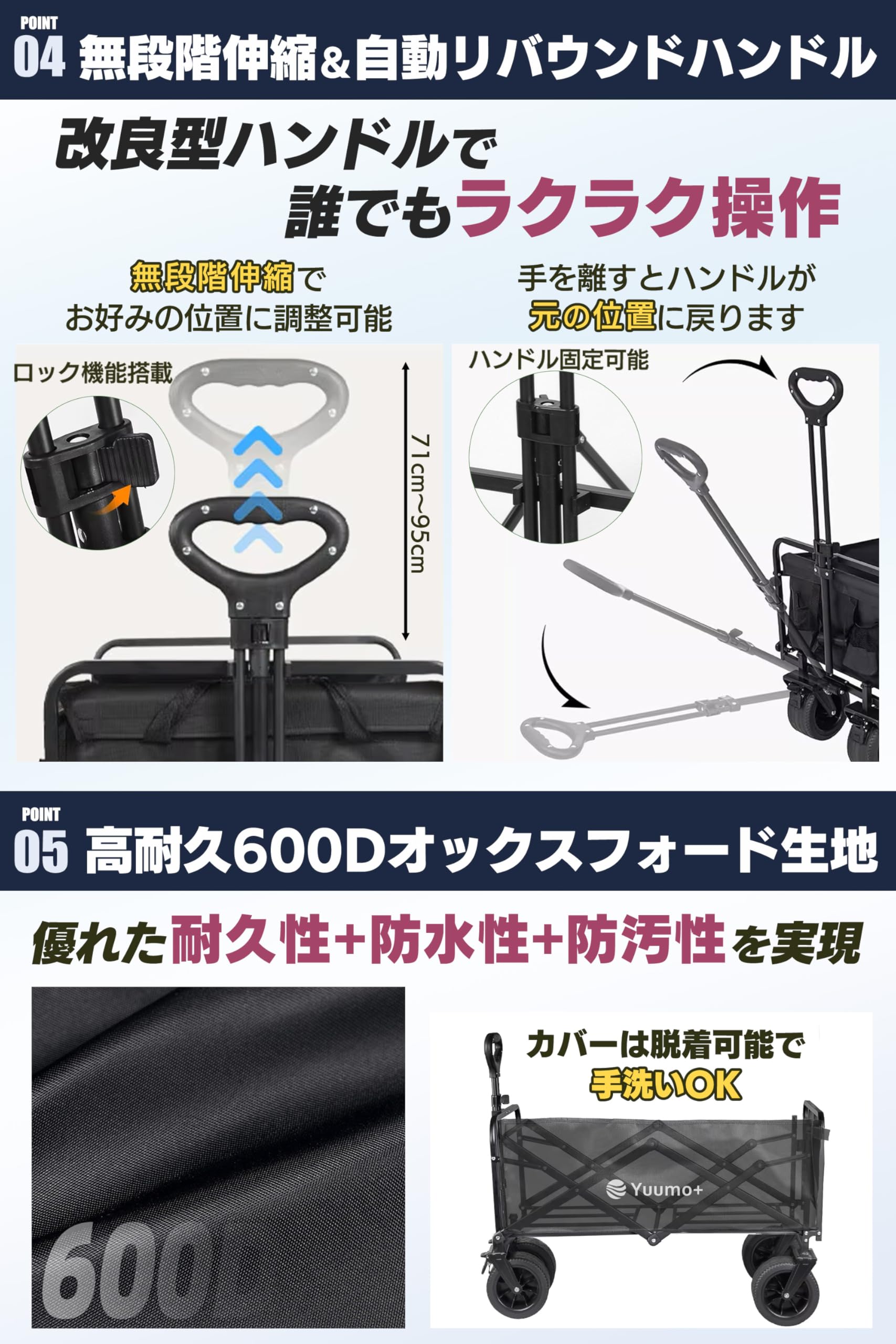 Amazon.co.jp: Yuumo+ キャリーワゴン 【大容量280L｜耐荷重250kg
