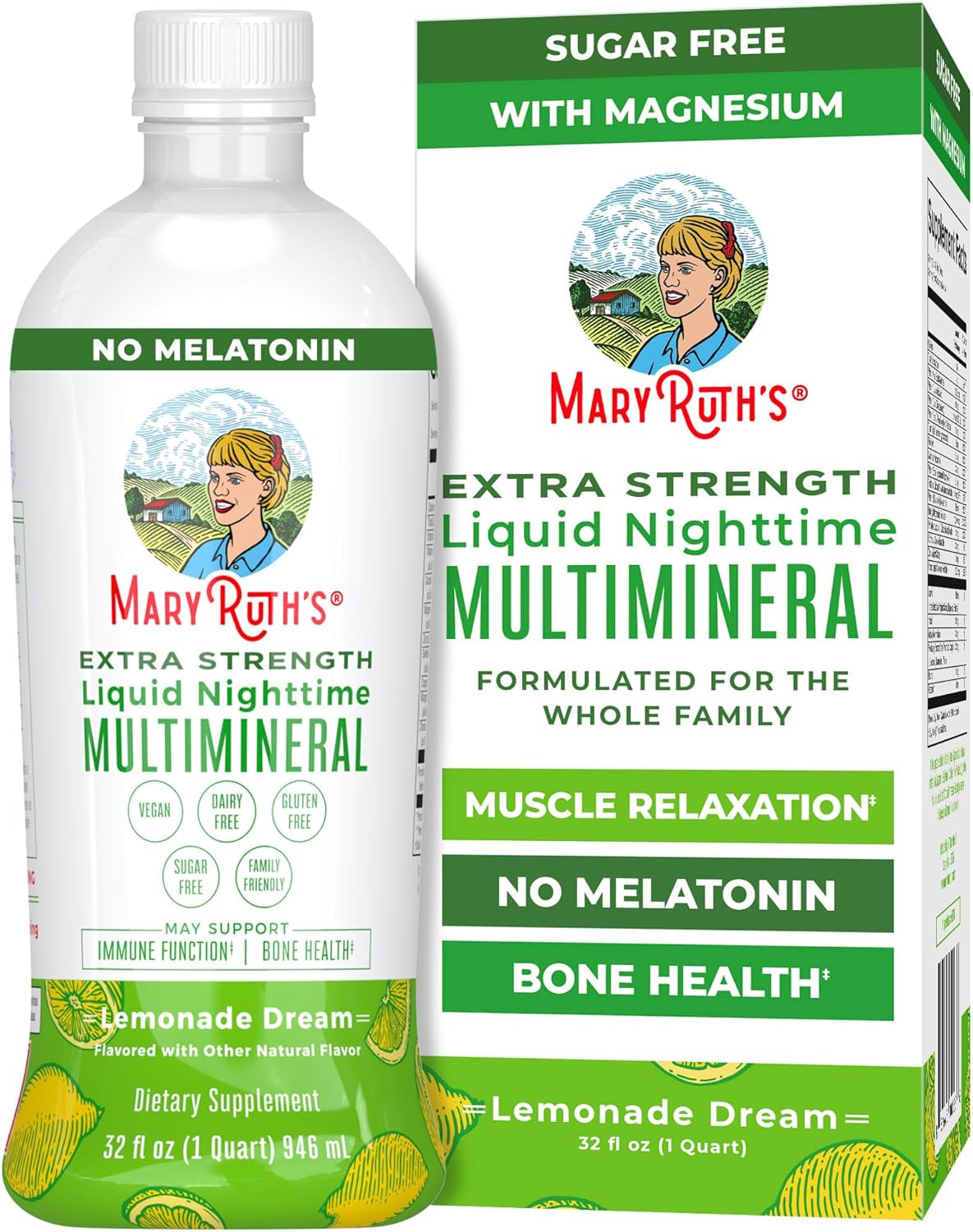 MaryRuth Organics Extra Strength Nighttime Liquid Multimineral | Sugar Free | Calm Magnesium Citrate | NO Melatonin | Calcium Magnesium Zinc | Muscle Relaxation | Lemonade Flavor | Vegan | 32 Serving MaryRuth Organics Extra Strength Nighttime Liquid Multimineral | Sugar Free | Calm Magnesium Citrate | NO Melatonin | Calcium Magnesium Zinc | Muscle Relaxation | Lemonade Flavor | Vegan | 32 Serving