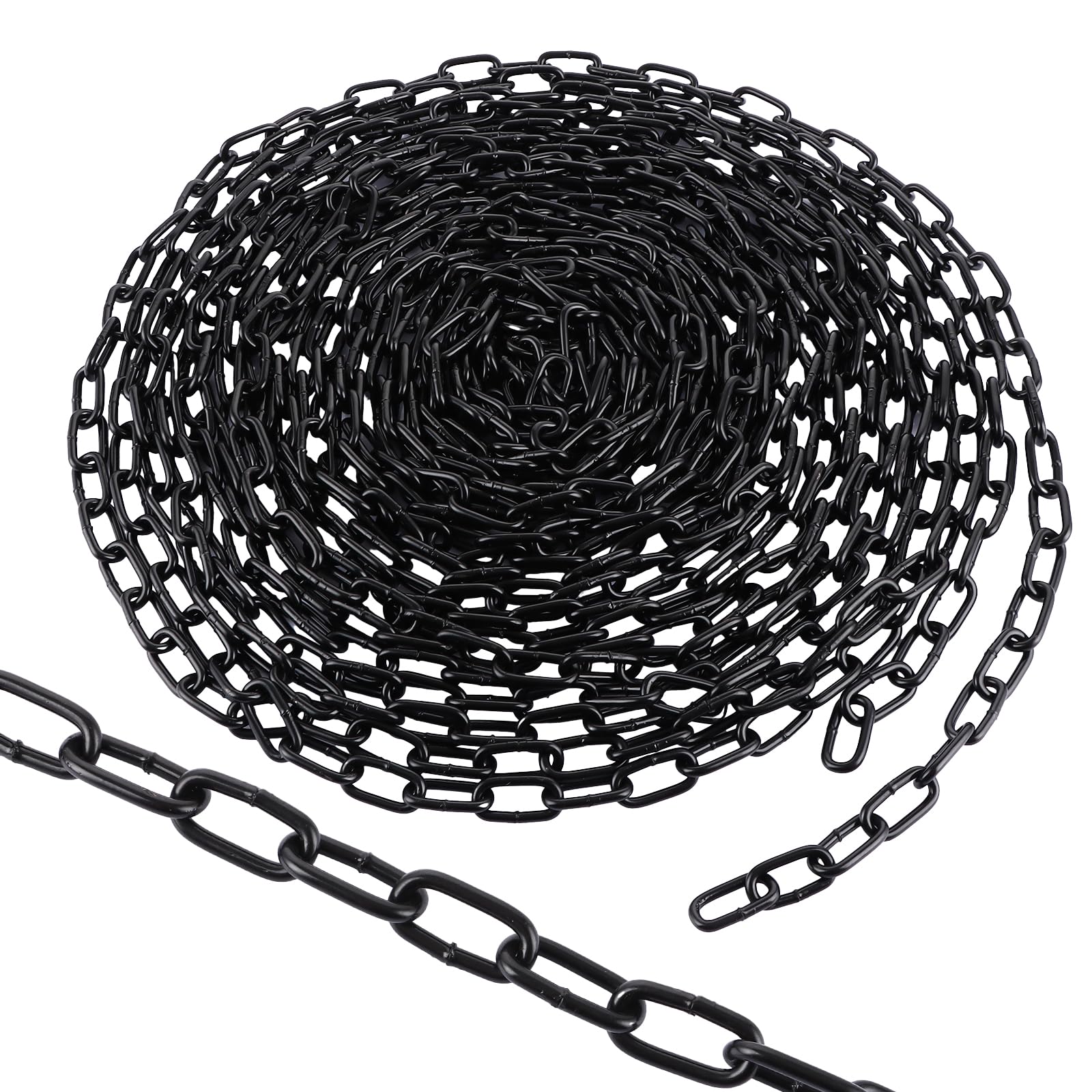 Chaîne en acier au carbone, 9 m, 4 mm d'épaisseur, noire, pour chaîne de chien, de lampe et de barrière