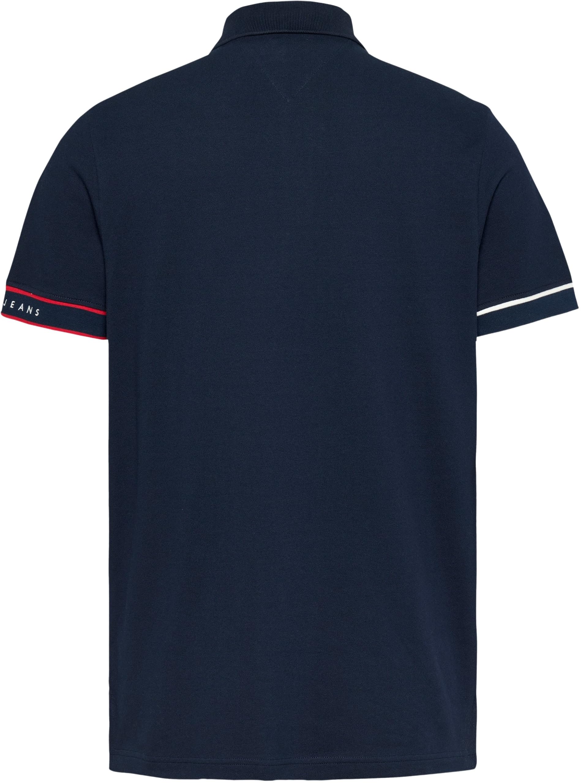 Tommy Jeans Polo de Manga Corta Hombre Flag Cuff Slim Fit
