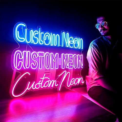 Letrero de neón personalizado, letreros de neón LED personalizados para decoración de pared, letreros de luz de neón hechos a mano para salón de