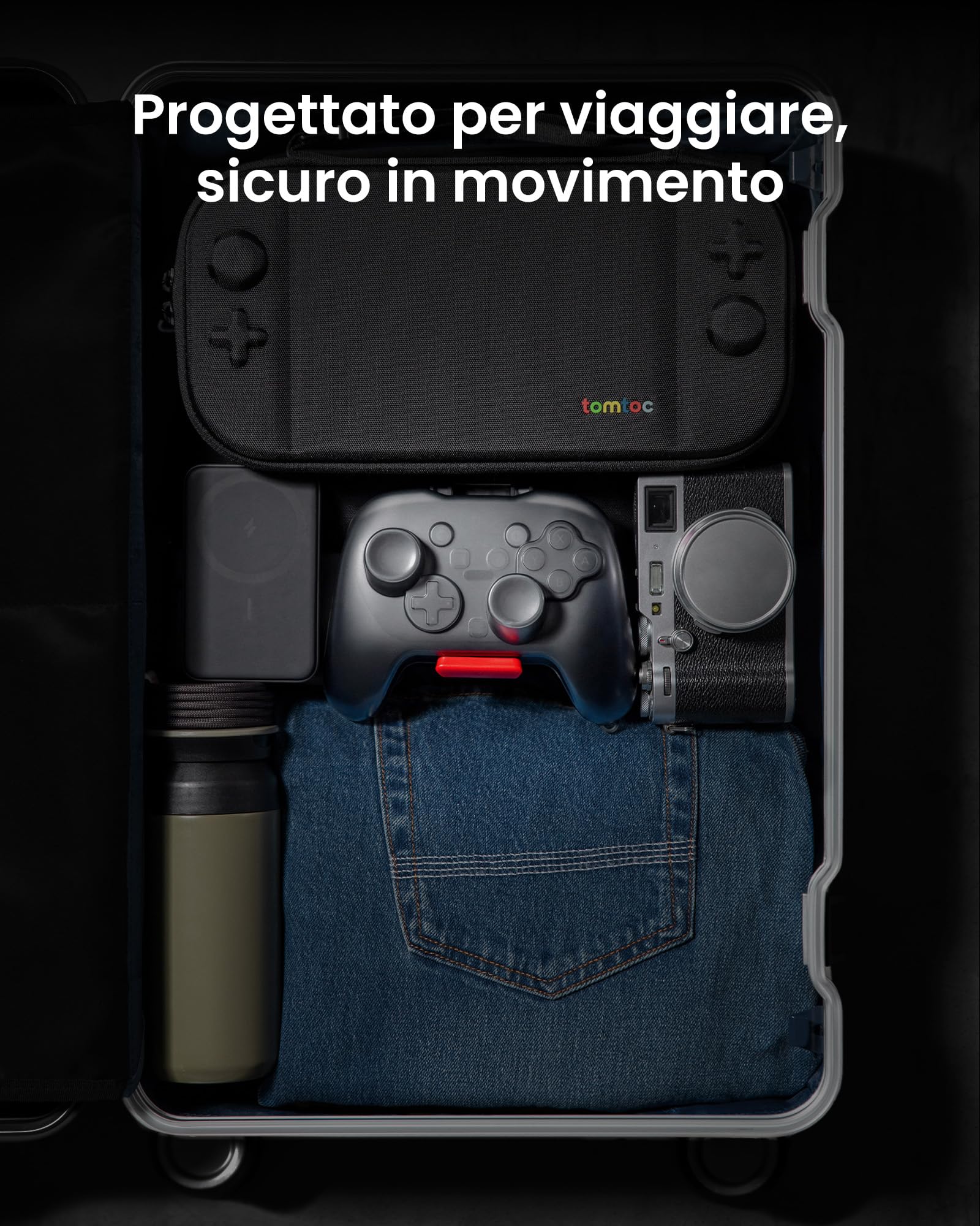 tomtoc Custodia per Nintendo Switch 2 Pro Controller , Case Cover rigida protezione guscio rigido per joystick, custodia da viaggio portatile, antiurto, antigraffio, resistente all’acqua