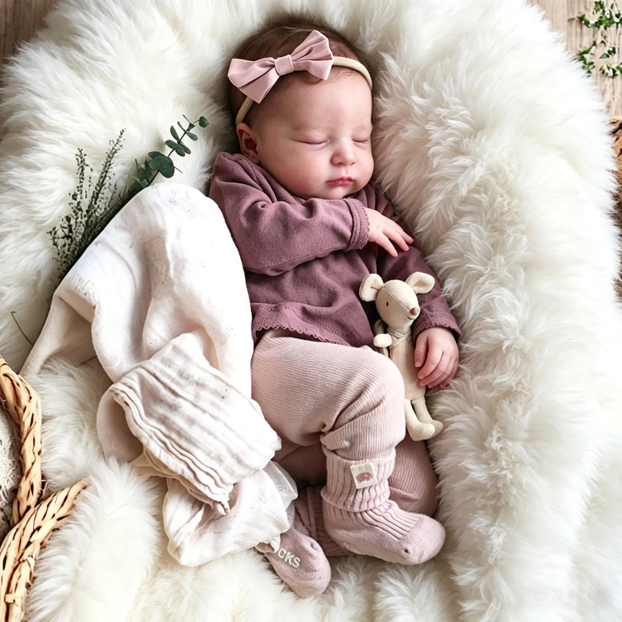 Zero pam Reborn Baby Mädchen 19 Zoll 48 cm Reborn Puppe Mit Haaren Lebensechte Reborn Puppen Aus Stoff Wie EIN Echtes Baby Geschenksets Für Mädchen