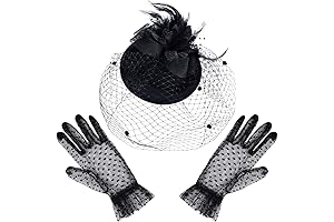 Elegant 1950s Fascinator Hat and Lace Gloves: Enhance Your Funeral Attire with Timeless Grace