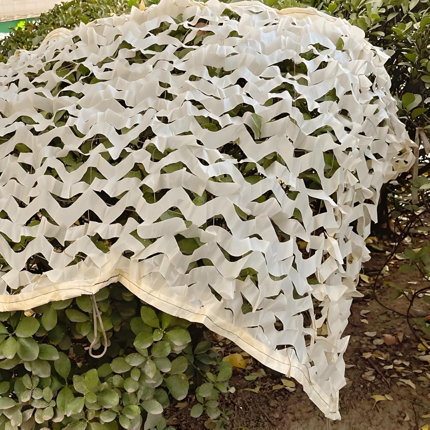 Generisch Tarnnetz Beige, Sonnensegel Camping, Sonnenschutz Terrasse, Auto Markise, Jagd Sonnenschutznetz, Militärisches Dekoratives Tarnnetz, Terrassenschatten, Verstärkte(5x5 M)