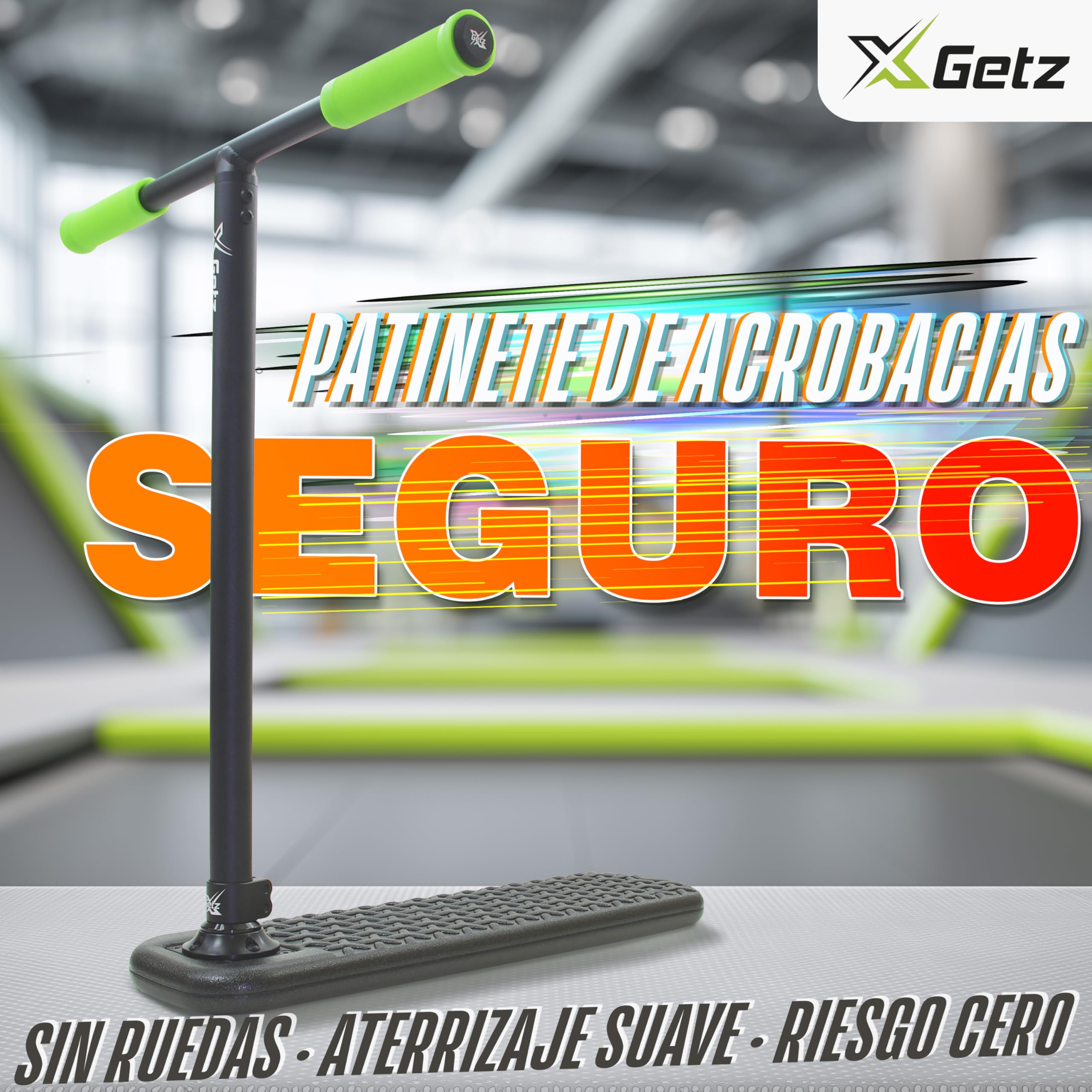Patinete Trampolín sin Ruedas – Scooter de Trucos/Freestyle para Niños y Adolescentes – Altura Ajustable – Ultraligero – para Interior y Exterior – Desde 8 Años