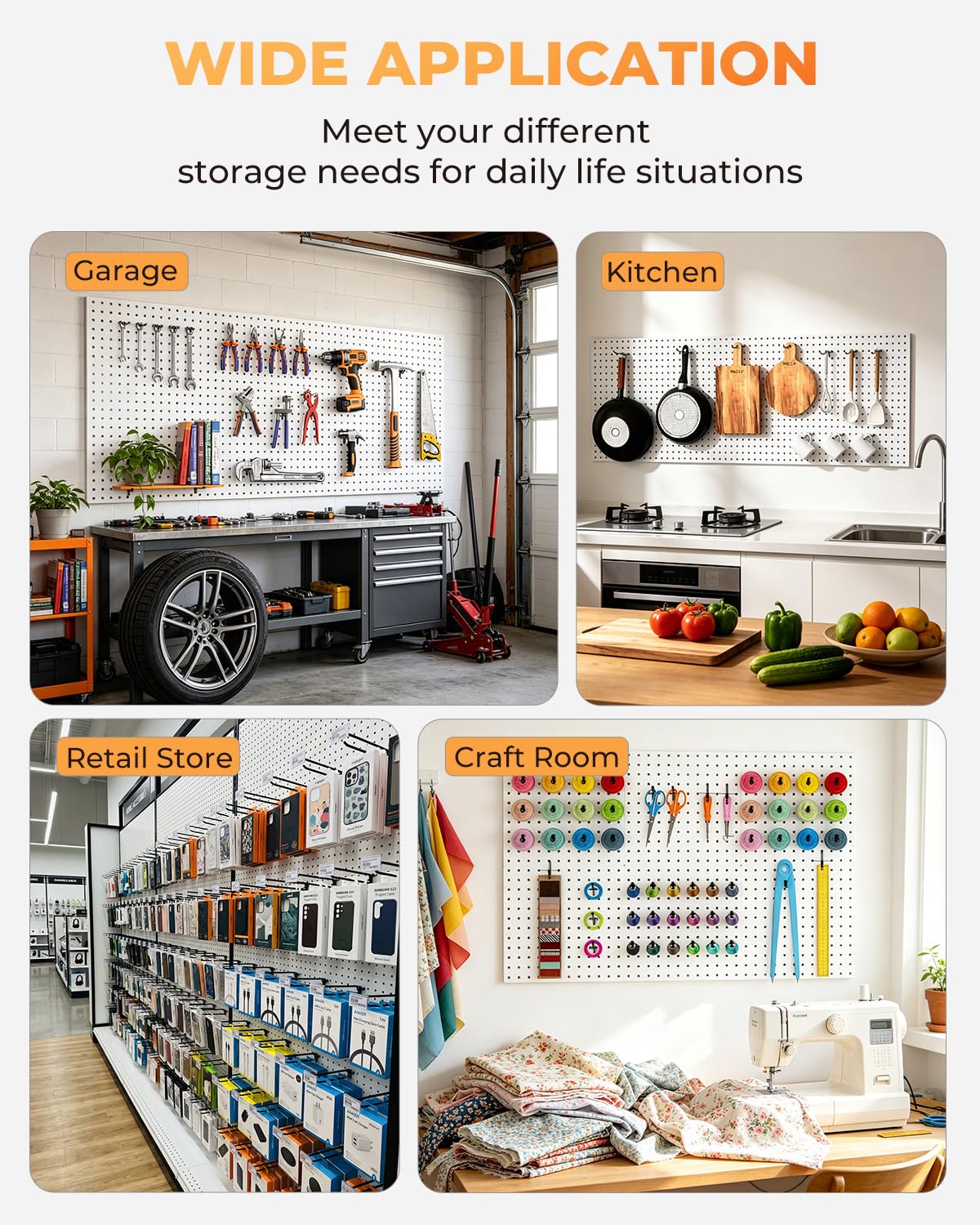 INCLY Pegboard Hooks - Hang Power Tools & Jewelry -7