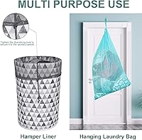 Vista 6 de Bolsas de lavandería de malla resistente de 24 x 36 pulgadas con cierre de cordón, paquete de 3, color negro