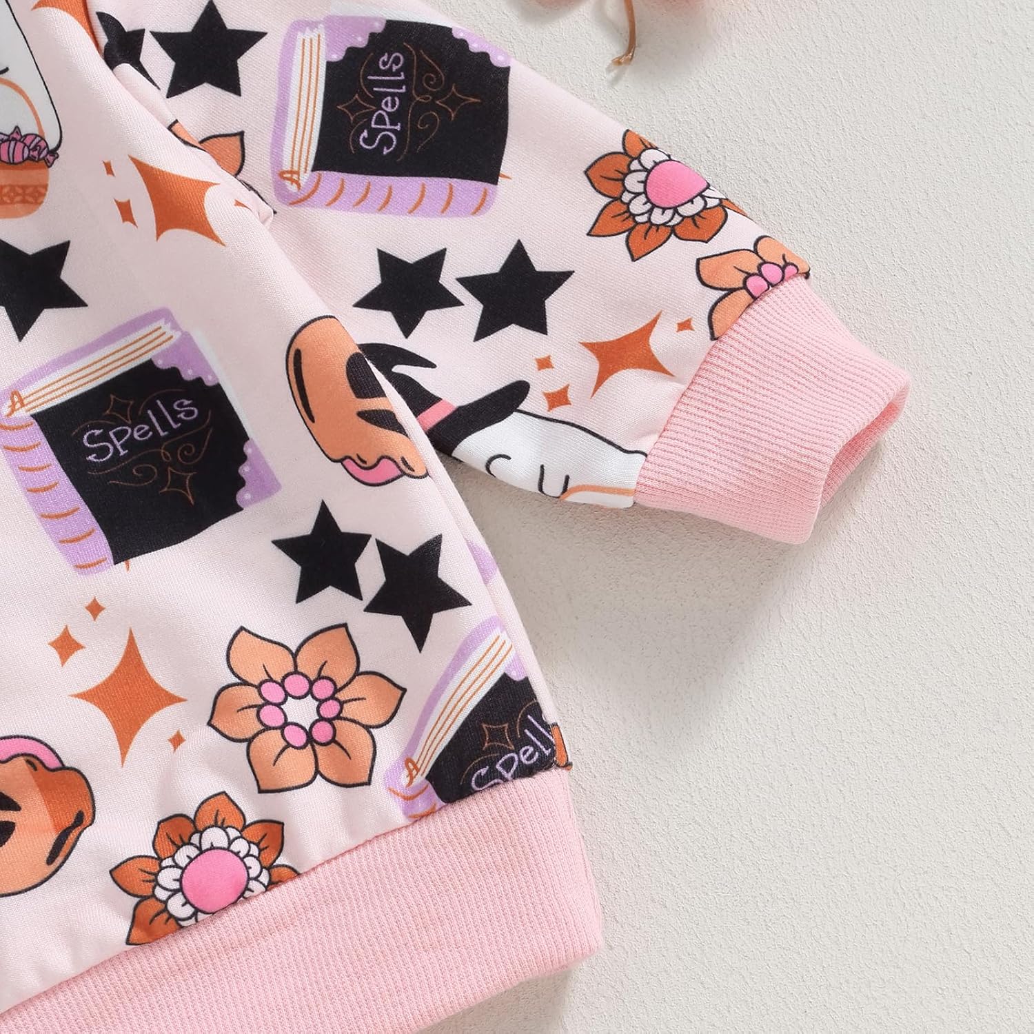 YINGISFITM Toddler Girl Halloween Outfit Fall Baby Girl Clothes Pumpkin Ghost Shirt Crewneck Sweatshirt Top Pants Set (Pink Cute Pumpkin, 2-3 Years) - Image 5