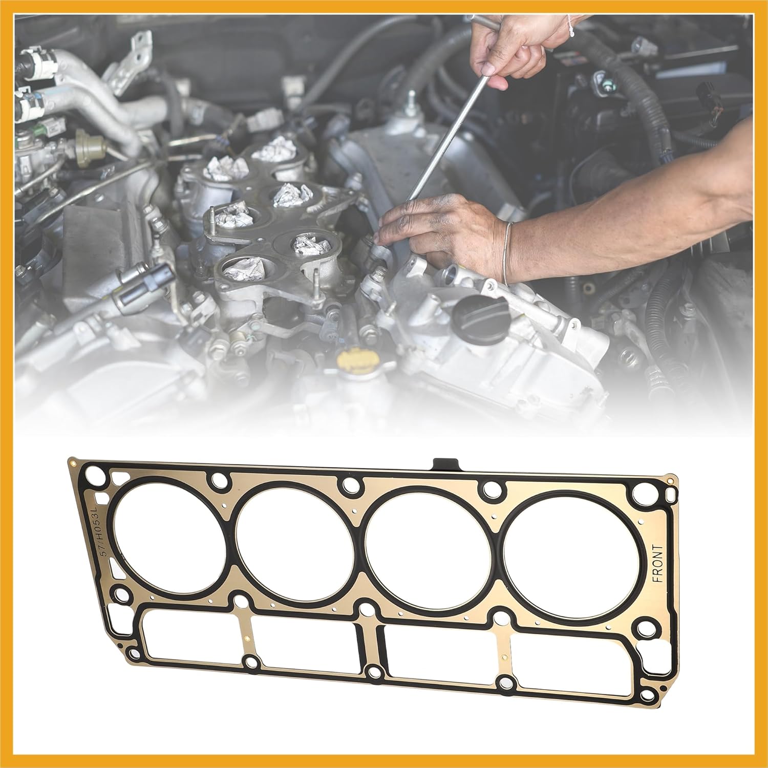 2pcs Cylinder Head Gasket Engine Gasket 12589226 12573949 for for Chevy Silverado 1500 4.8L 5.3L for GMC Yukon XL 1500 Stainless Steel Replacement