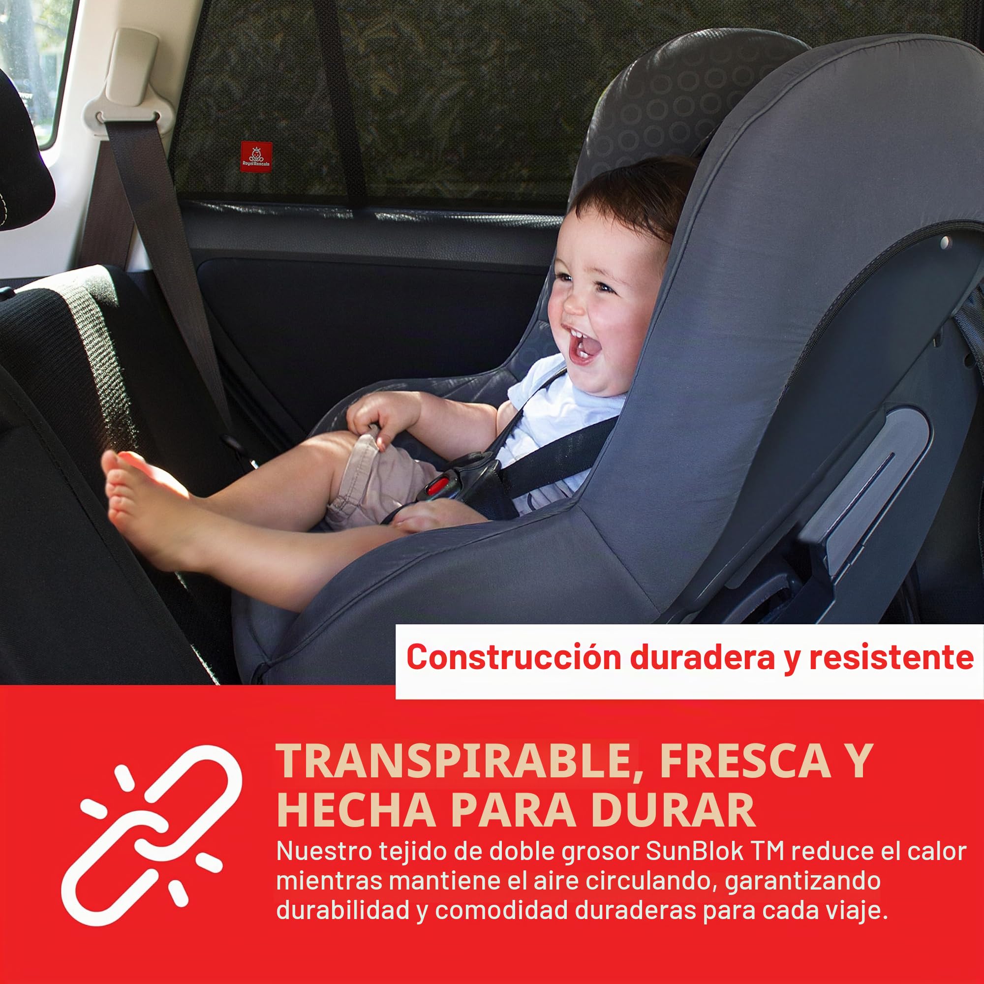 Royal Rascals | Calcetín para Cristal x2 │Protección 40+ contra los dañinos Rayos UV │Cubre el Cristal 100% │ Tamaño Universal para Todos los Coches │ Antideslumbramientos | Material Alto