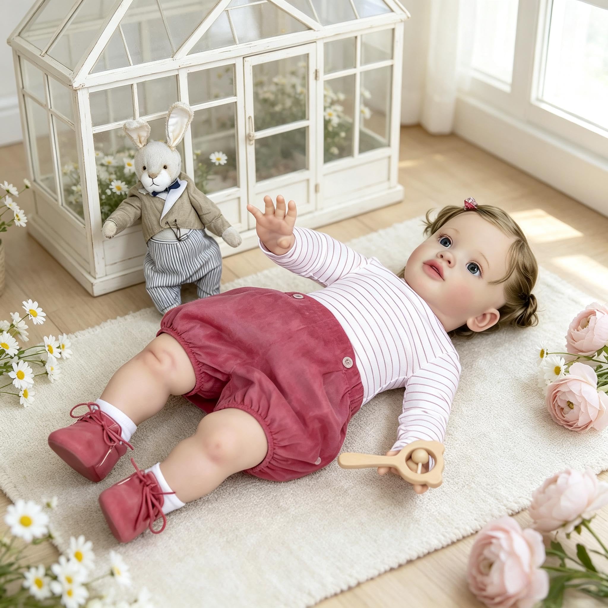 RXDOLL Duży rozmiar realistyczne lalki Reborn maluch dziewczynka Pippa 66 cm realistyczne lalki Reborn Baby Dolls miękka tkanina winylowa ciało lalki niemowlęce, które wyglądają jak prawdziwe życie