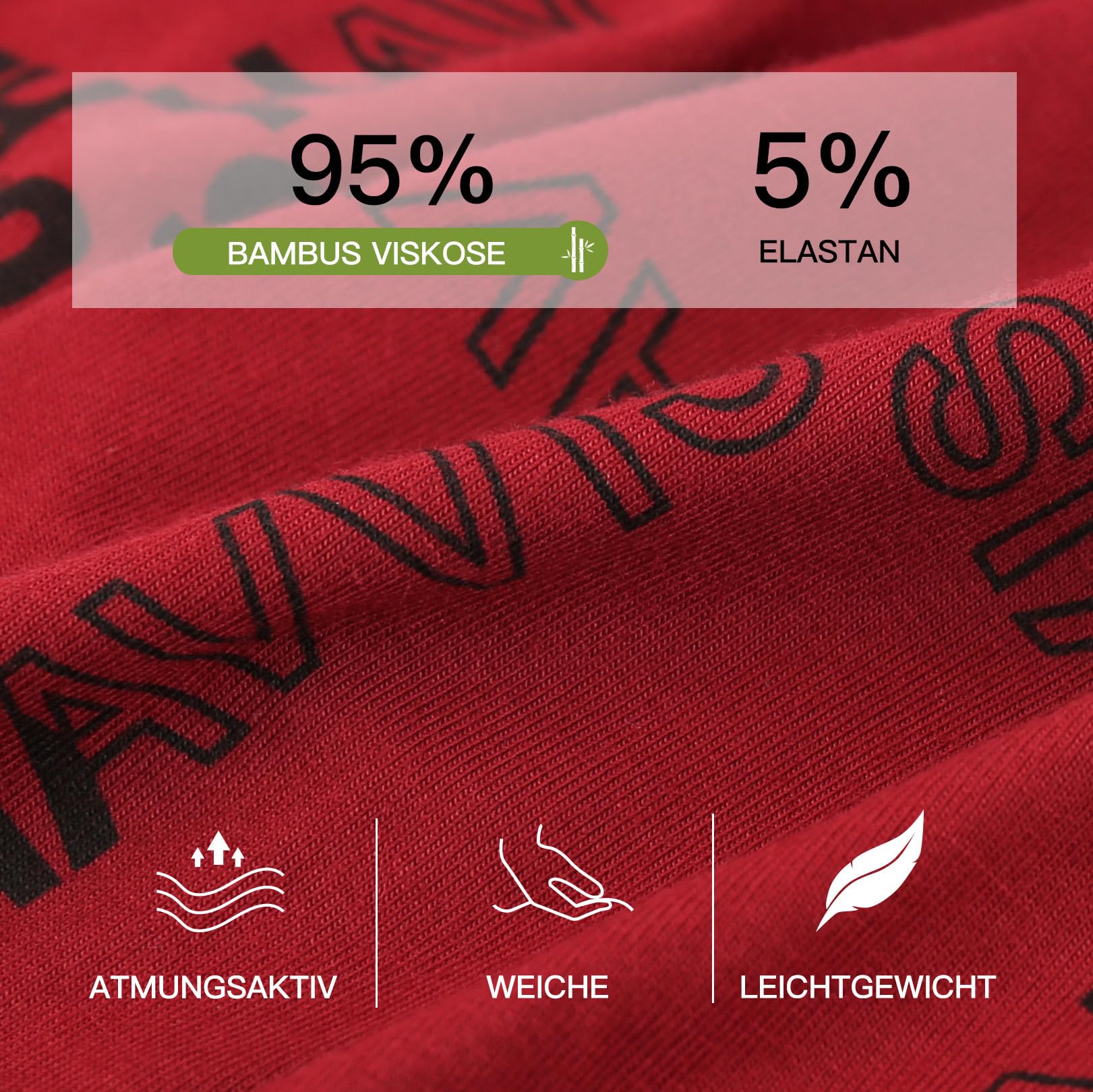 HAVVIS Herren Boxershorts Langes Bein Unterhosen Superweicher Bambus Männer Unterwäsche mit Eingriff