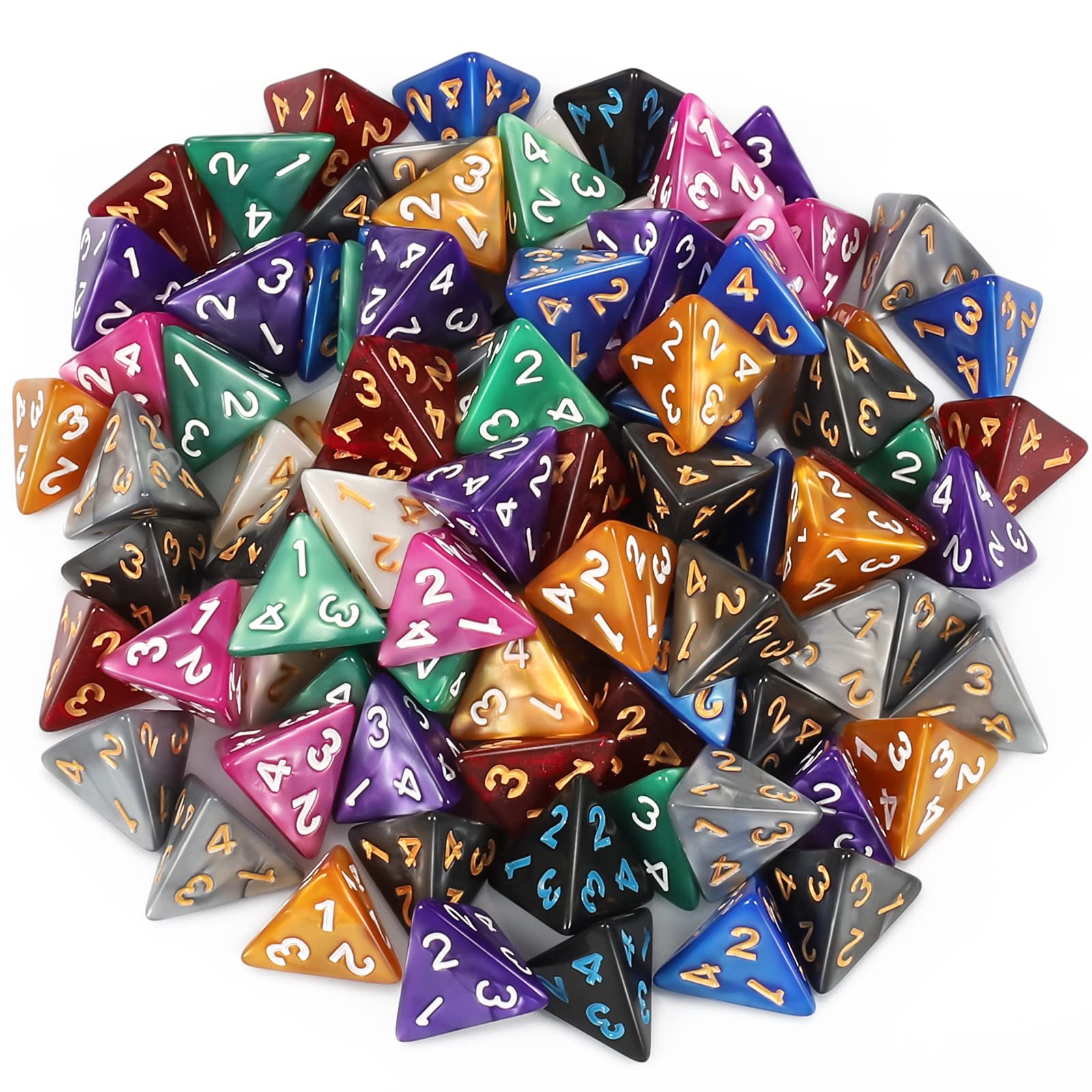 Amazon.com: CiaraQ DND Polyhedral Dice (100pcs) with A Dice Bag ...