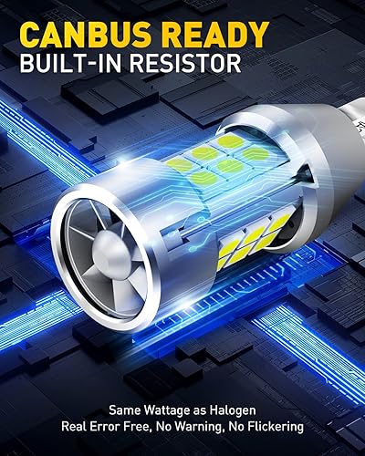 Miniatura 3 de AUXITO CANBUS - Bombilla LED 912 921, luz de marcha atrás de 4000 lúmenes, CANBUS sin errores 912 921 bombillas LED de respaldo, superbrillantes T15