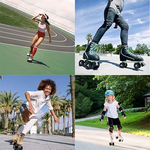 Miniatura 7 de TOBWOLF Paquete de 8 ruedas cuádruples de 2.283in x 1.260in  2.559in x 1.417in con rodamientos ABEC-9, ruedas de poliuretano duraderas resistentes