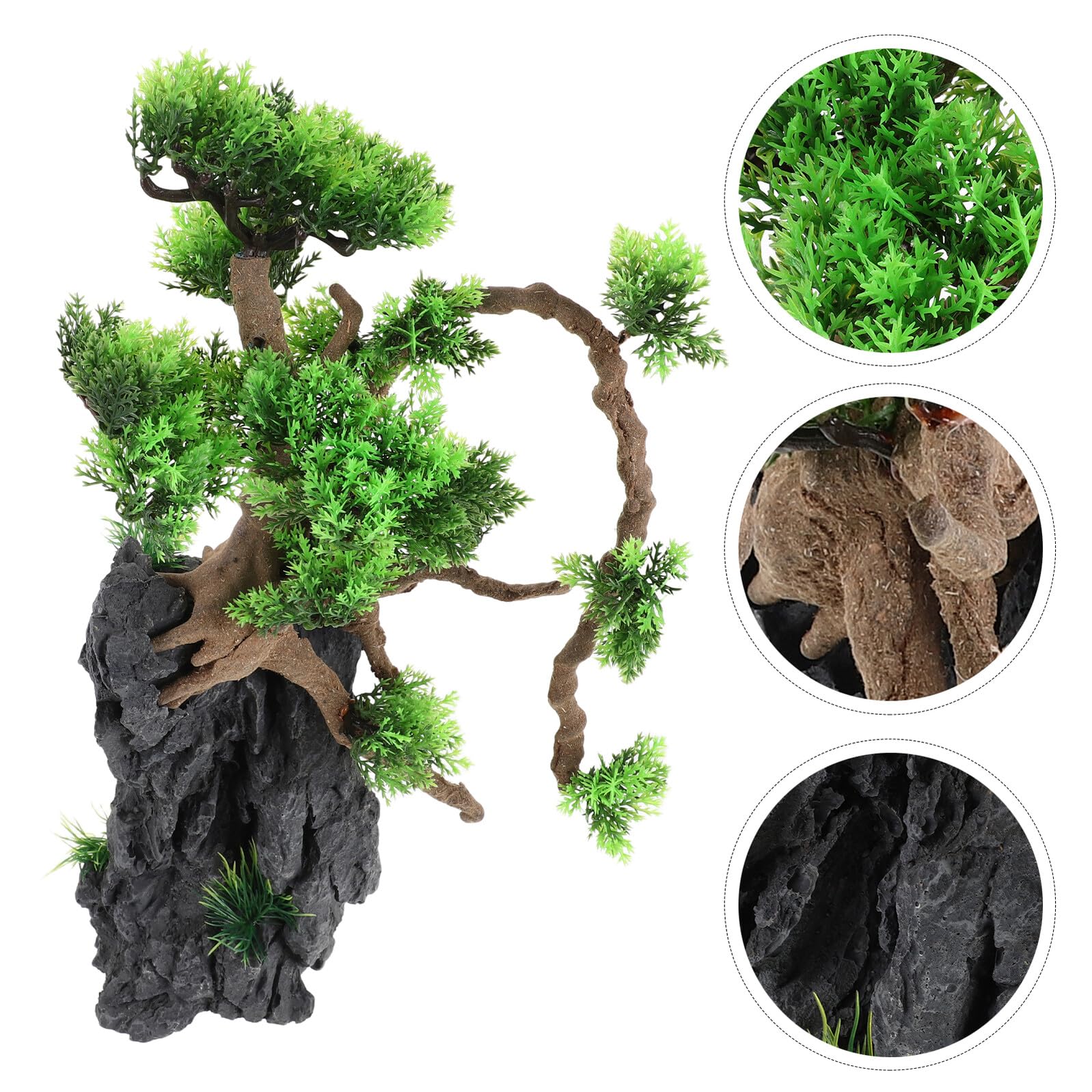 Árbol Bonsái Artificial para Acuario, Decoración Paisajística para Peceras, Planta de Plástico Resistente, Accesorio para Acuarios Vegetación Decorativa, Refugio para Peces Betta,