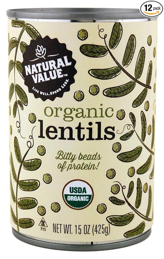 Natural Value Organic Lentils, 15 Oz (Pack Of 12)