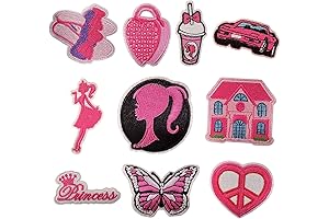 10Pcs Cute Pink Girl Bratz Sew on/Iron on Repair Patches for Clothes...