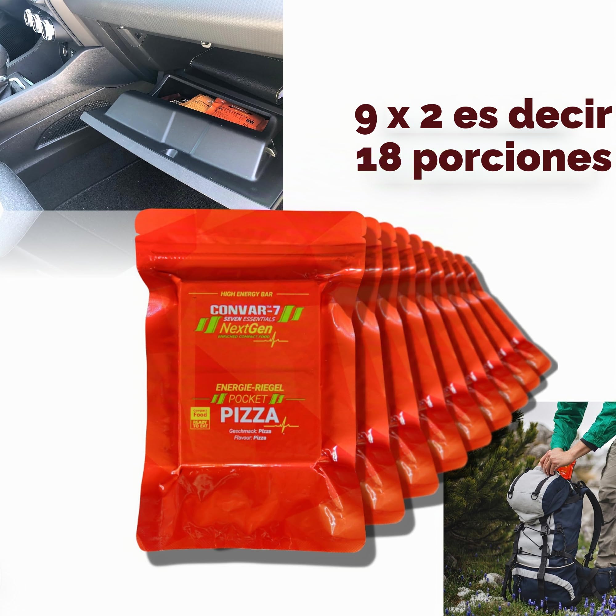 CONVAR-7 Barrita Energética Pizza Ración de Supervivencia Emergencia
