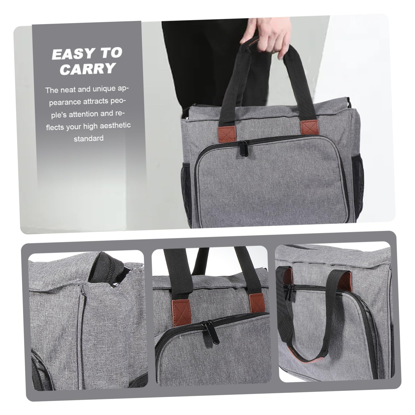 Bolsa de Almacenamiento Multifunción para Herramientas de Bordado y Costura, Gris, 1 Unidad, Portátil para Hogar y Viaje, Organizadora para Suministros de Bordado y Manualidades,