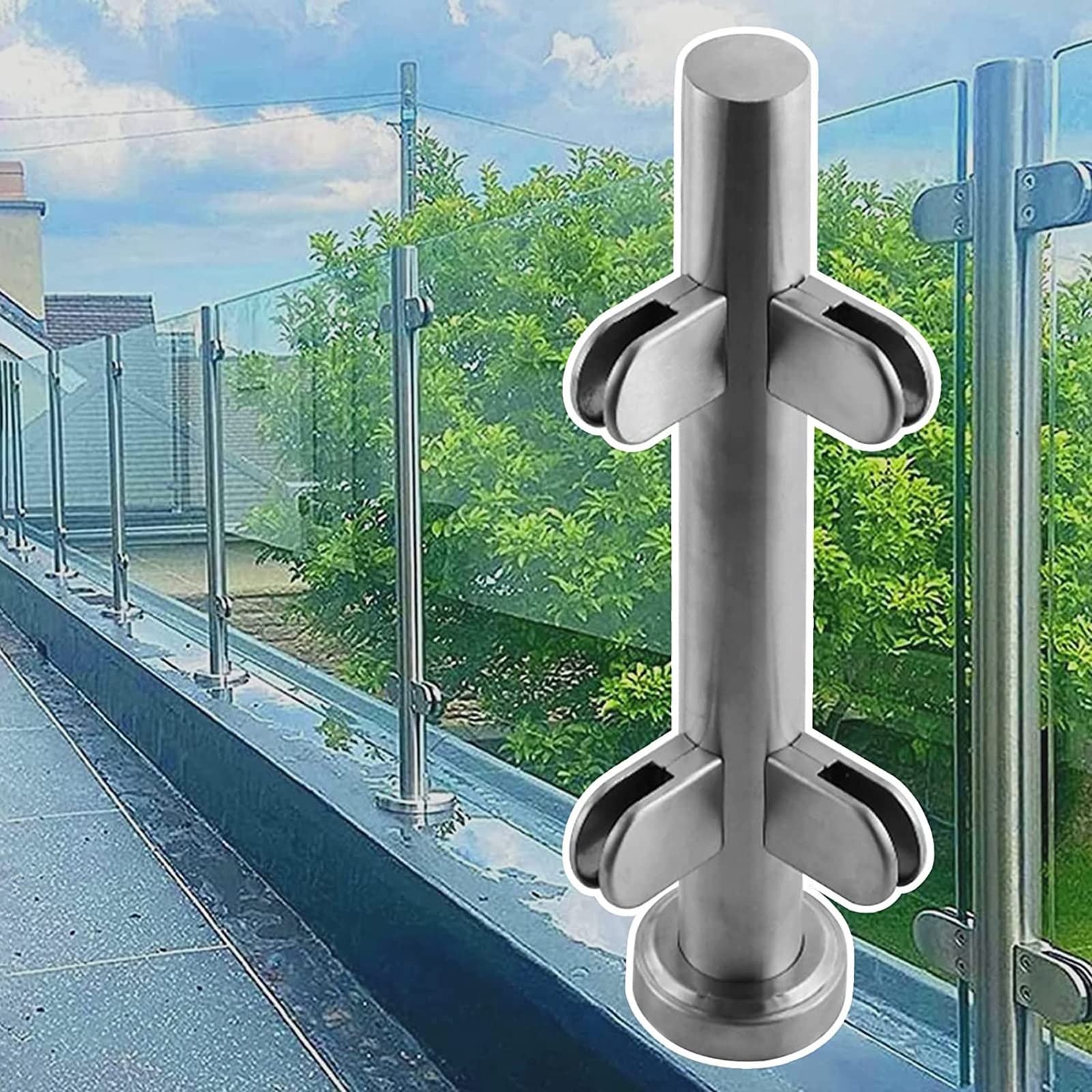 Poteaux de garde-corps ronds en S pour sécuriser le milieu d'un balcon familial