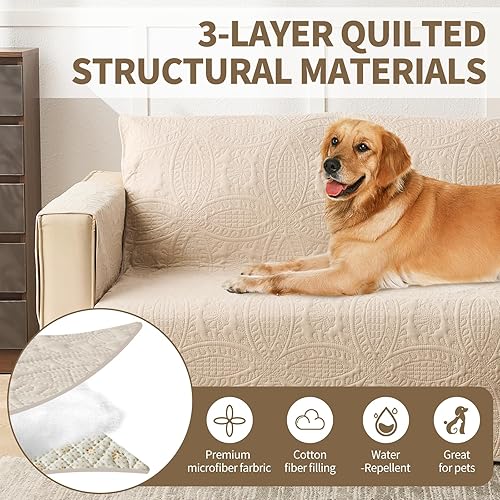 Miniatura 3 de JYHOPE Funda impermeable para sofá, fundas antideslizantes para perros, resistentes al agua, suaves y acogedoras, protector de muebles y muebles