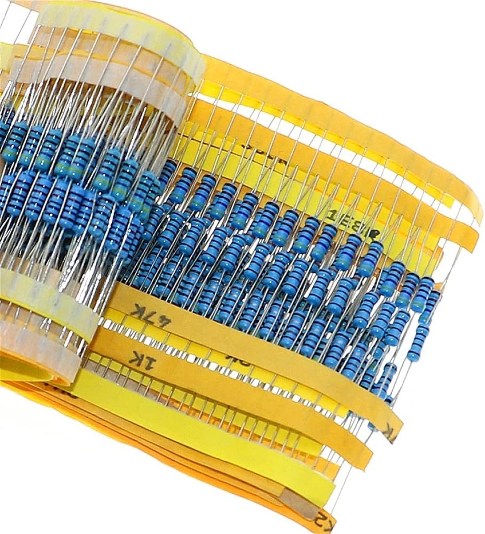 Urządzenia elektroniczne zestaw kondensatorów 1000 szt. 1% 1/2 W 0,5 W rezystor z folii metalowej 50 wartości różne zestawy 0,1 ohm ~ 4,7 m kondensatory kondensatorowe