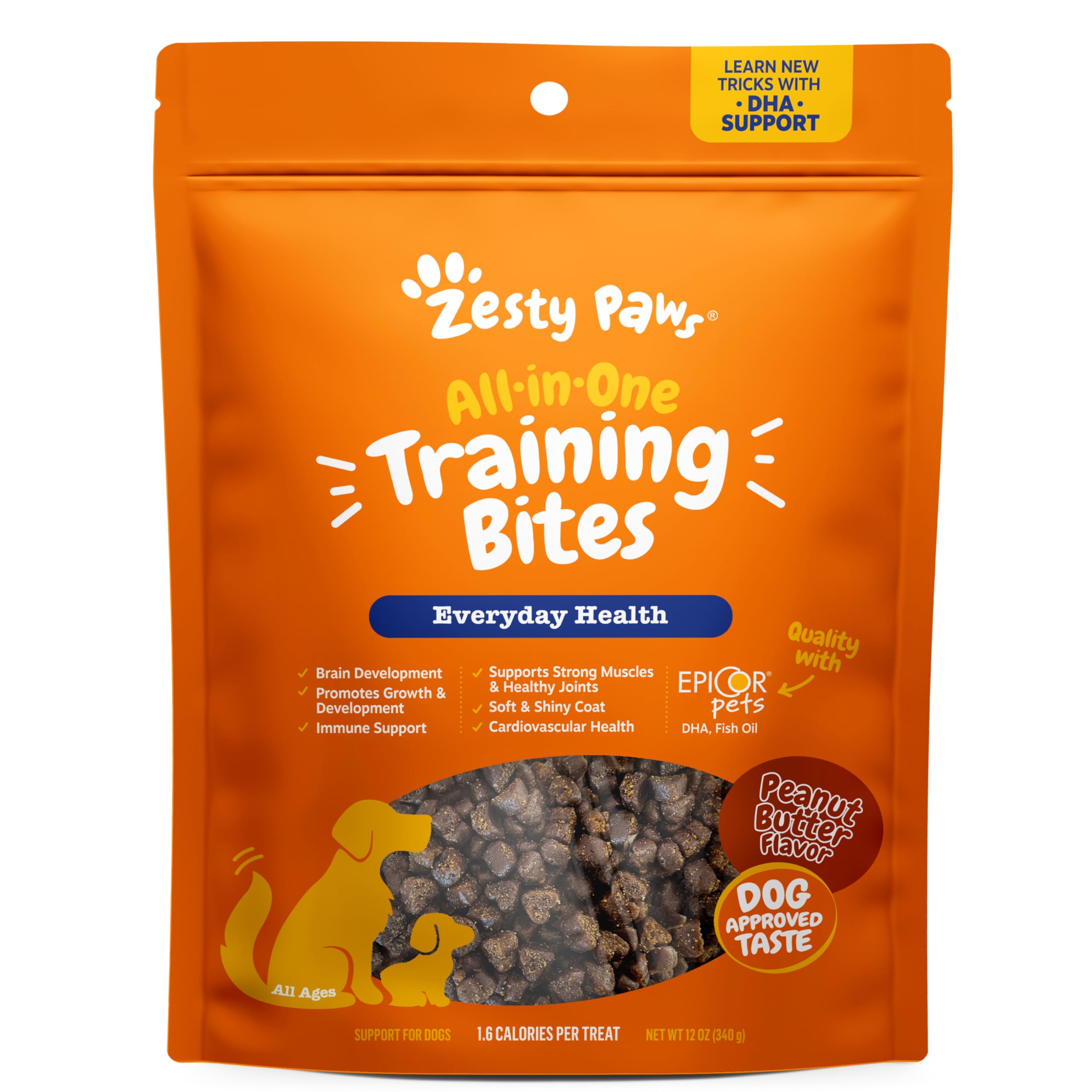Zesty Paws Training Treats for Dogs & Puppies - Dog Treats for Training - Healthy Dog Chews for Hip, Joint & Muscle Health - for All Breeds and Ages - PB Flavor - 12oz