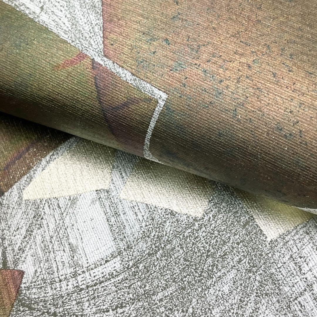 袋帯 内蔵寮 モダン柄 連なる四角模様 金銀糸 銀色 O-4538