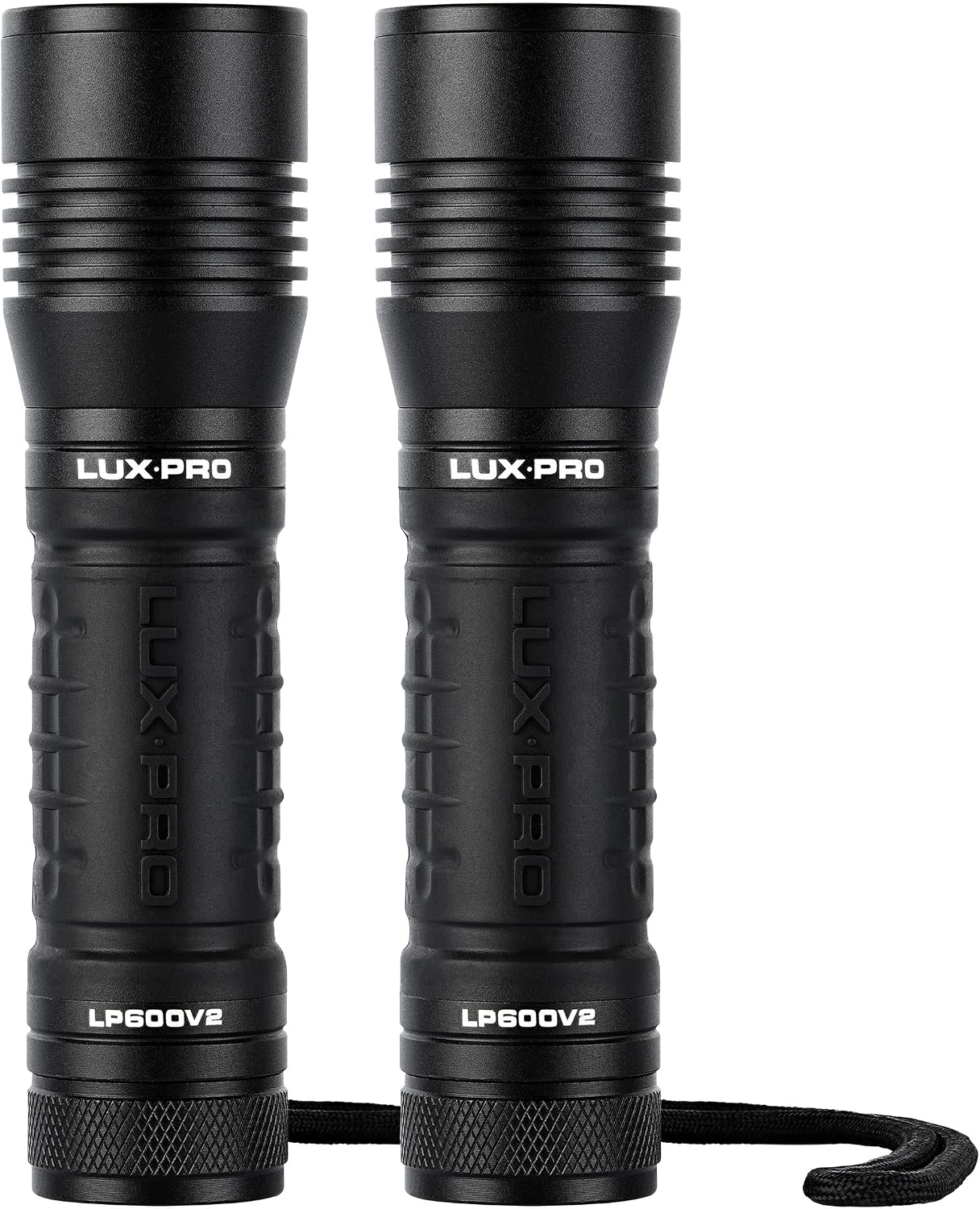 LUXPRO LP601V3 Bright 400 Lumen LED Handheld Flashlight - Features Ergonomic Handle and Aircraft-Grade Aluminum - Pocket-Sized Camping Accessories with Wrist Lanyard - Batteries Included