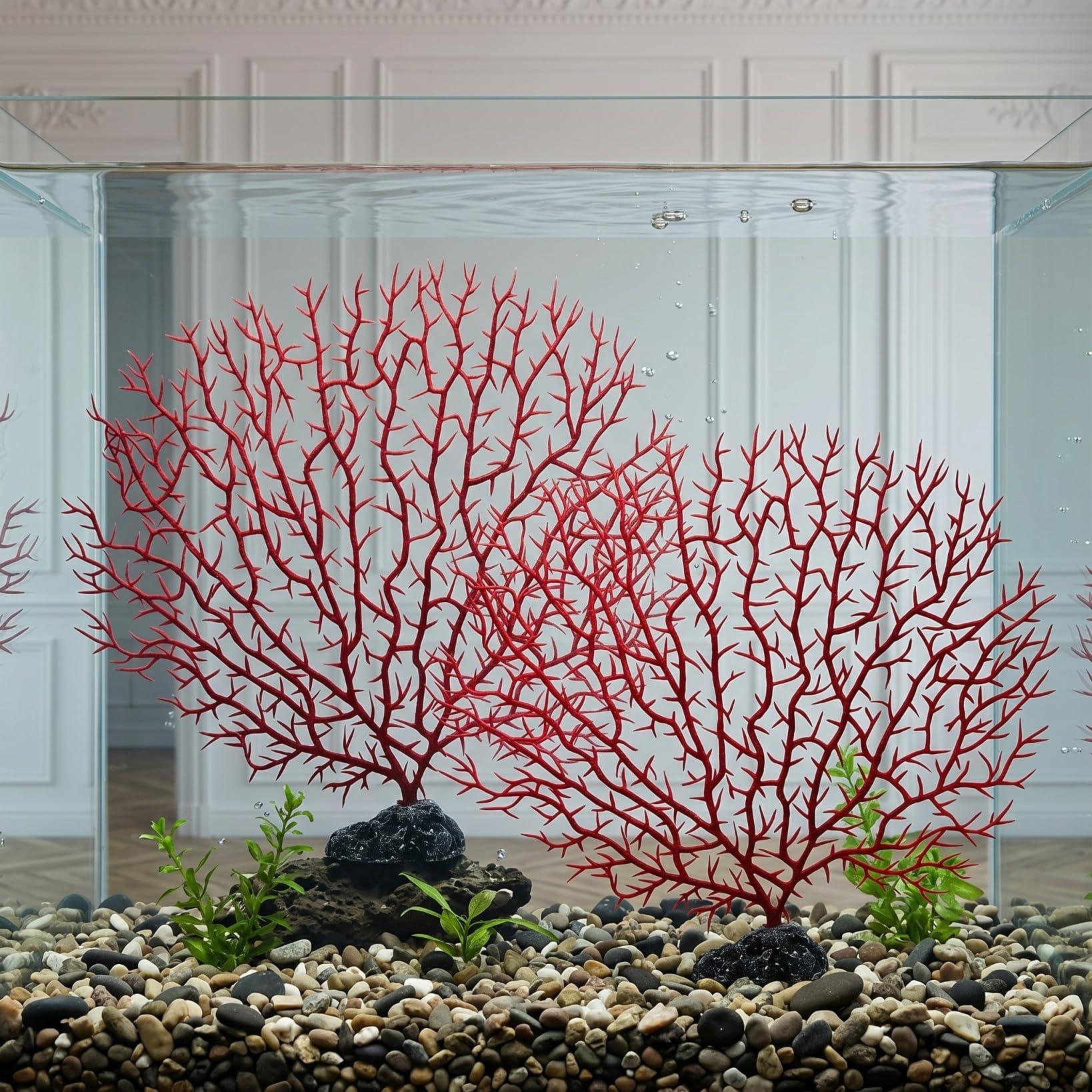 Happyyami Lot De 2 Branches De Corail Artificielles pour Aquarium Plantes Plastiques Ornementales De Taille Moyenne Décoration Naturelle Et Refuge pour Poissons